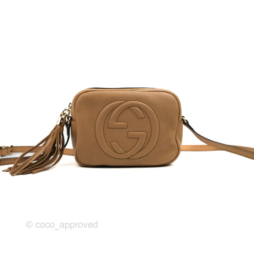 Gucci Pebbled Calfskin Small Soho Disco Bag Beige