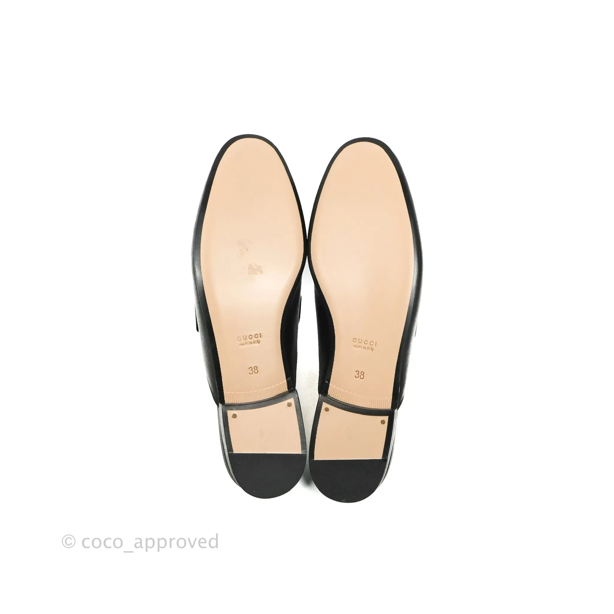 Gucci Princetown Black Leather Slippers Size 38