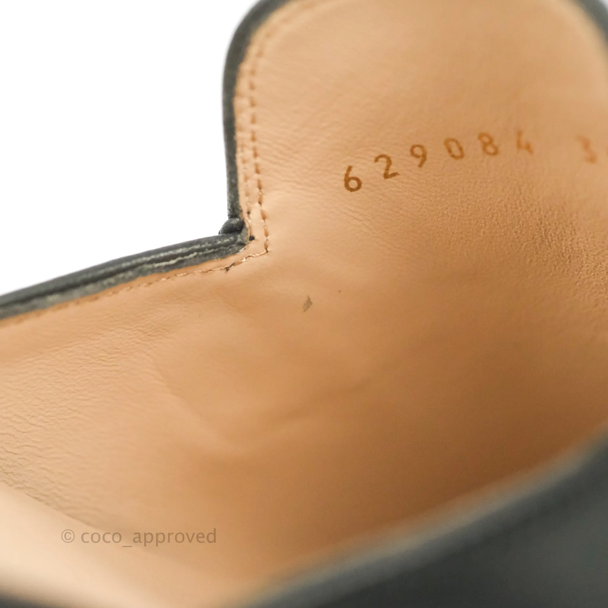 Gucci Princetown Black Leather Slippers Size 38