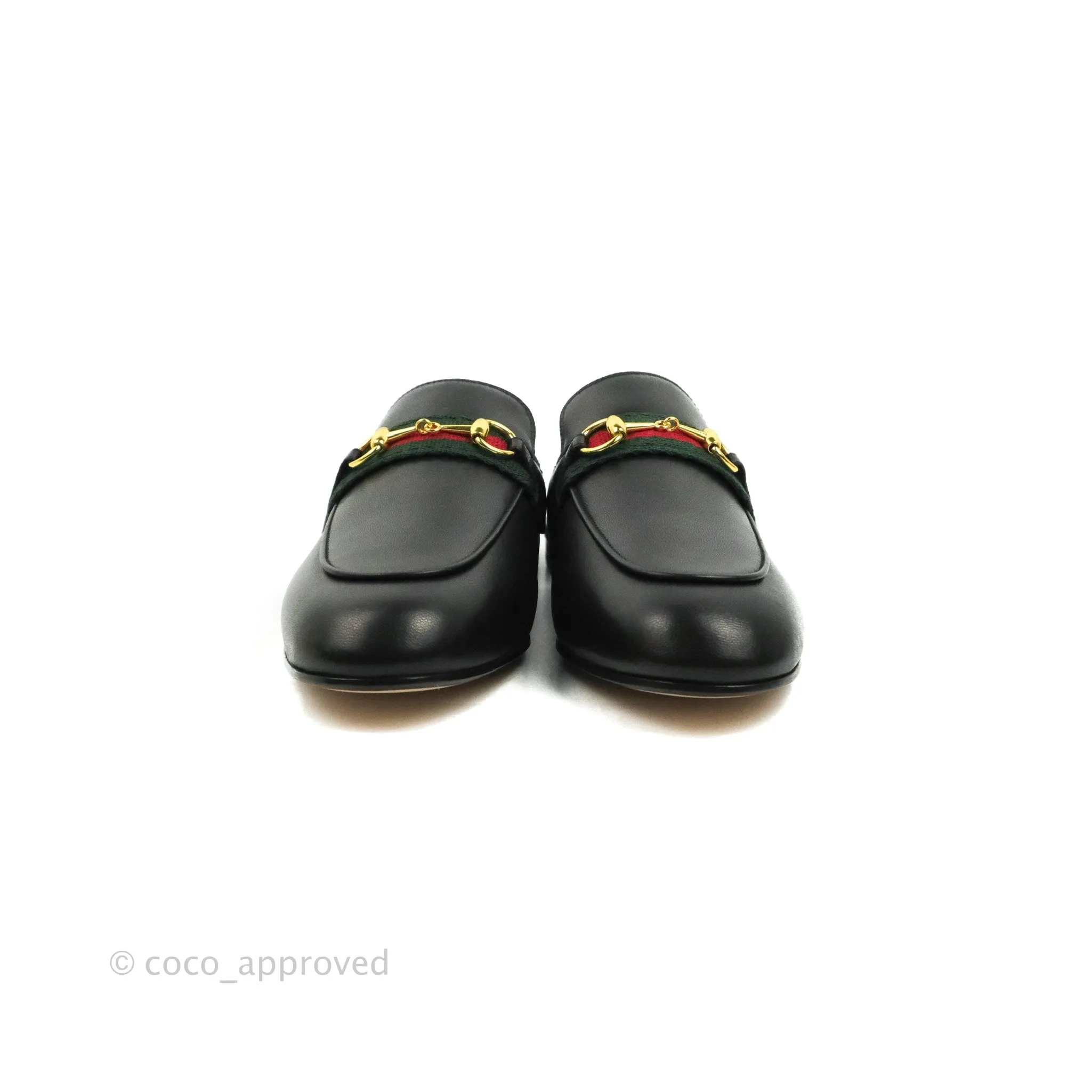 Gucci Princetown Black Leather Slippers Size 38
