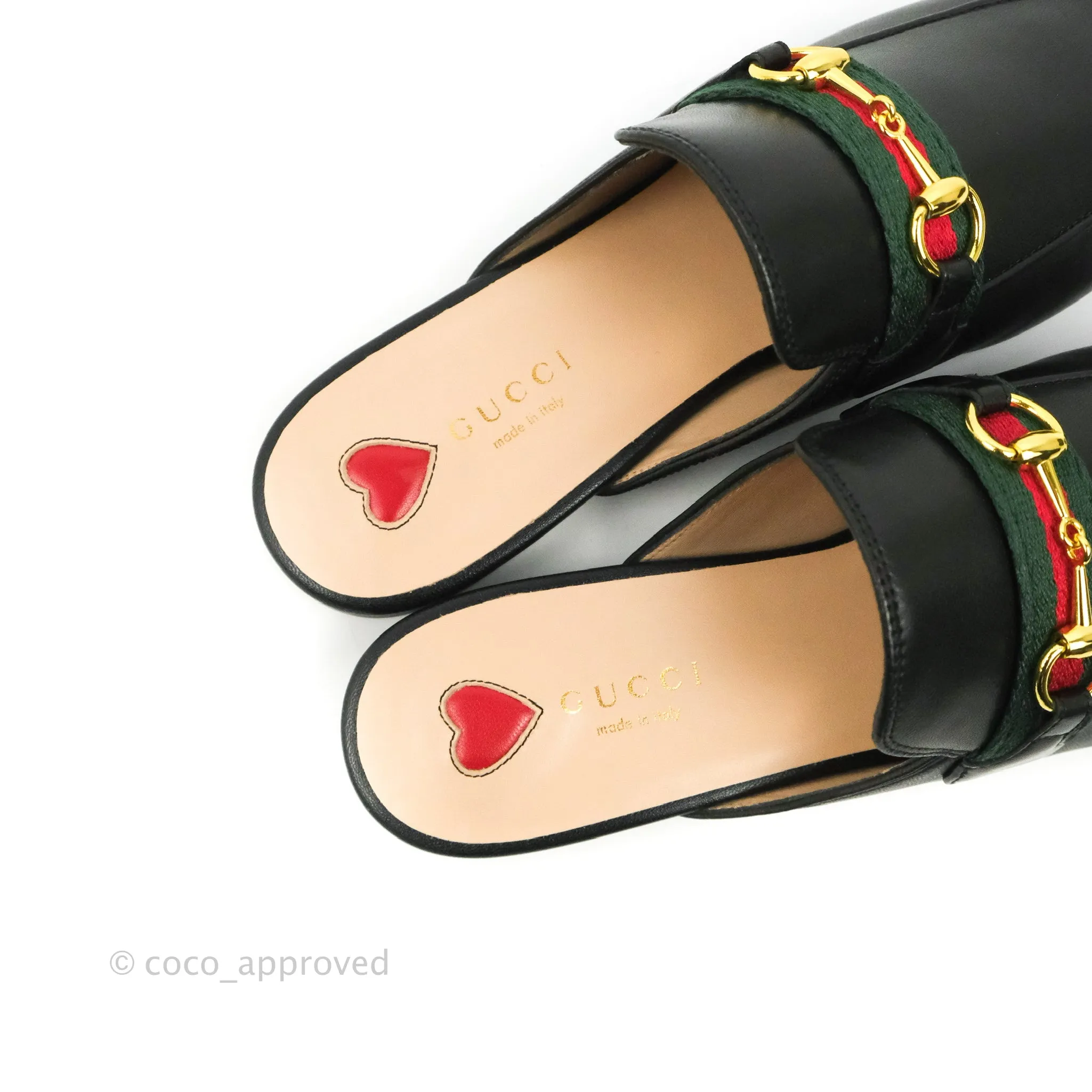 Gucci Princetown Black Leather Slippers Size 38