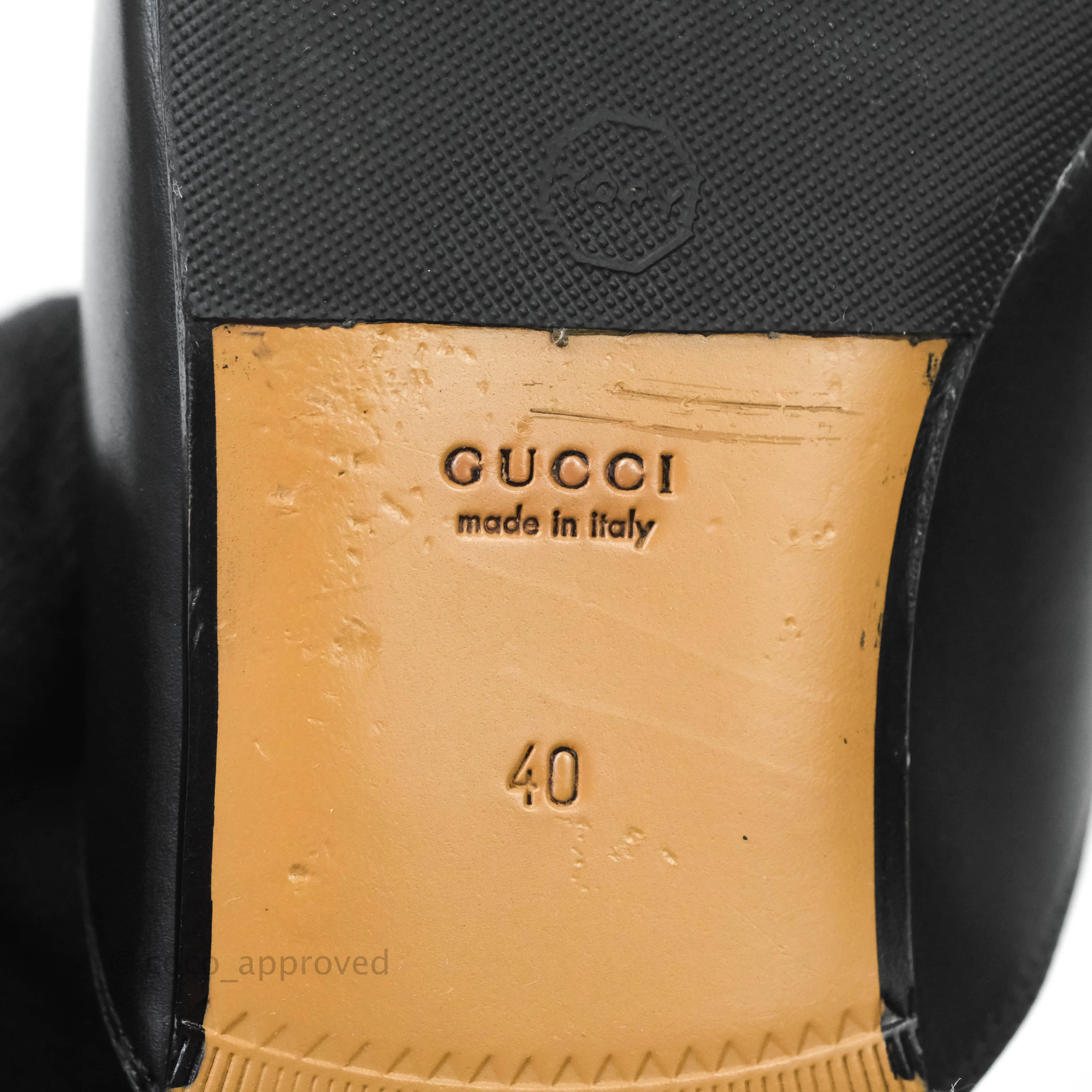 Gucci Princetown Black Leather Slippers Size 40