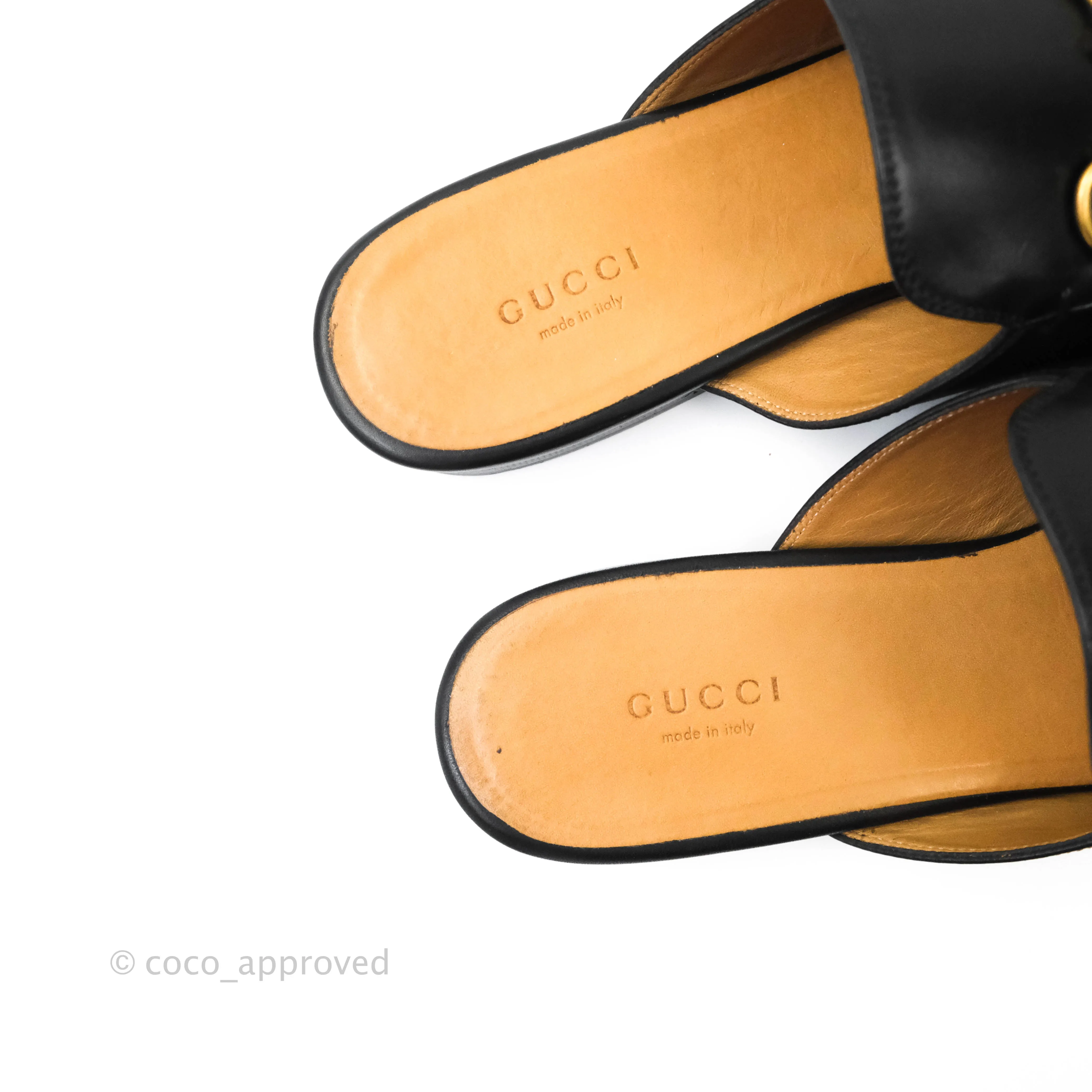 Gucci Princetown Black Leather Slippers Size 40