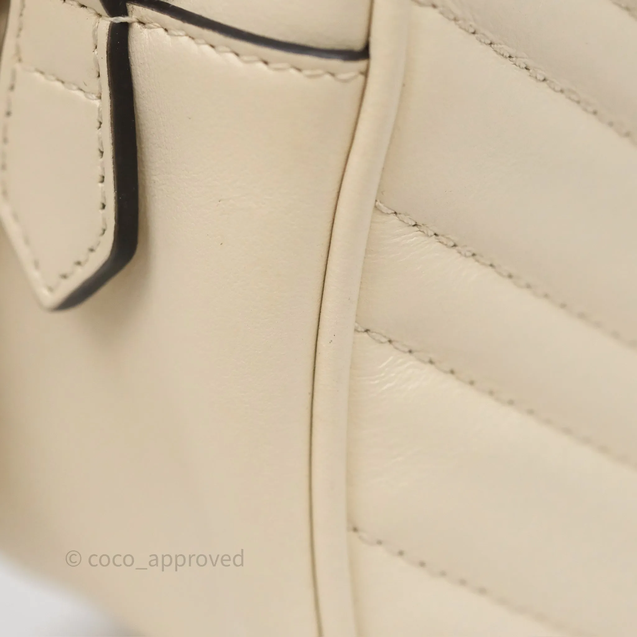 Gucci Small GG Marmont Camera Bag White Calfskin Gold Hardware