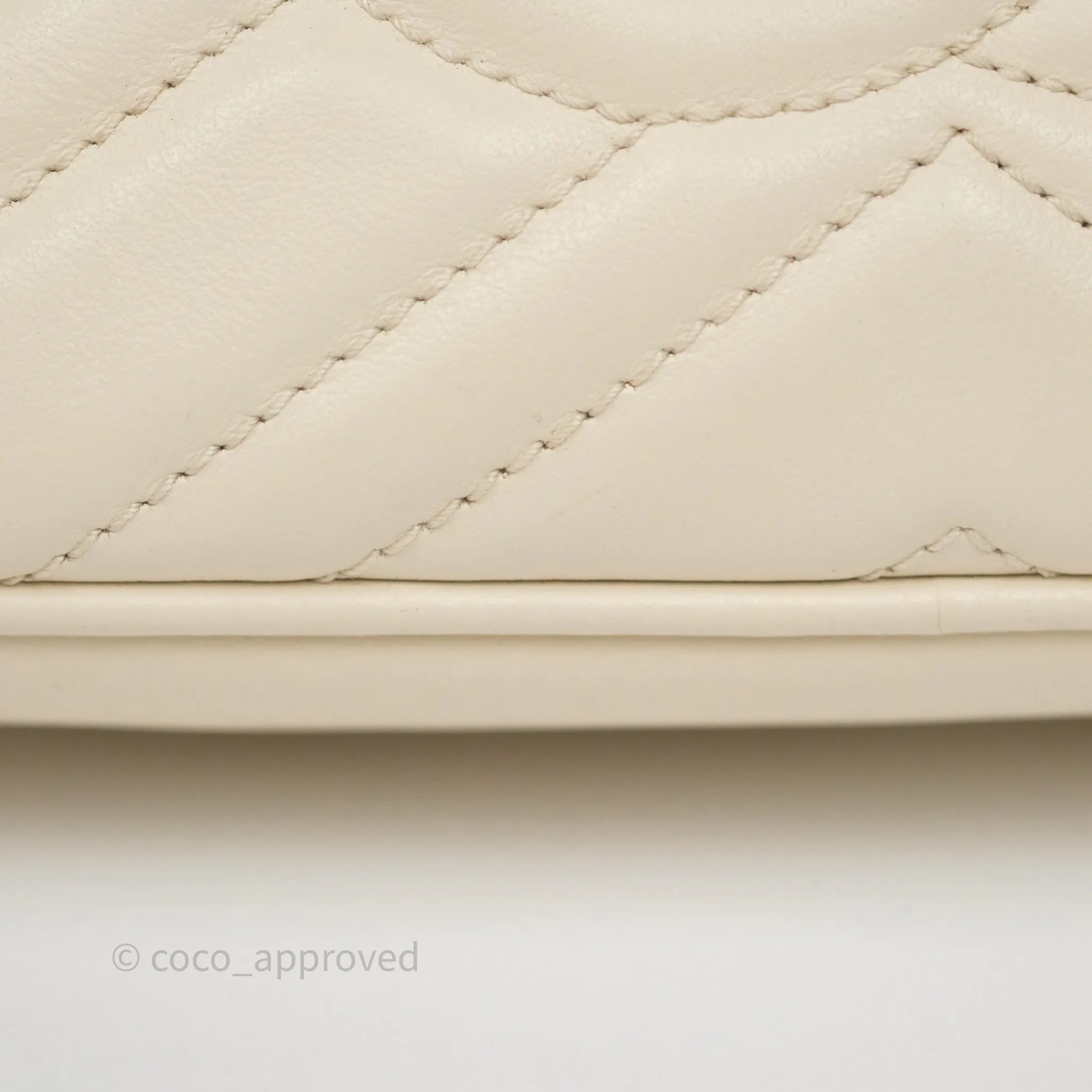Gucci Small GG Marmont Camera Bag White Calfskin Gold Hardware