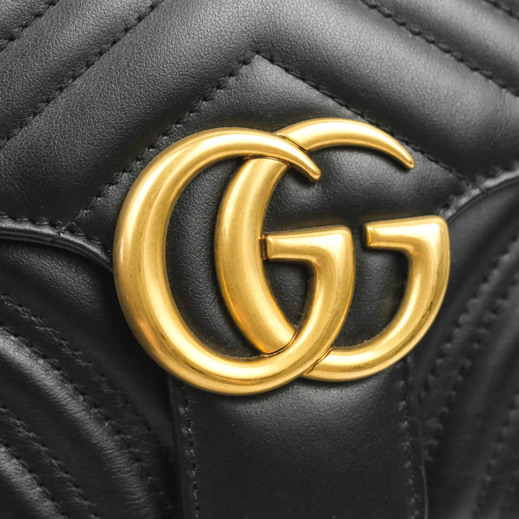 Gucci Small GG Marmont Shoulder Bag Matelasse with Sylvie Web Strap Black