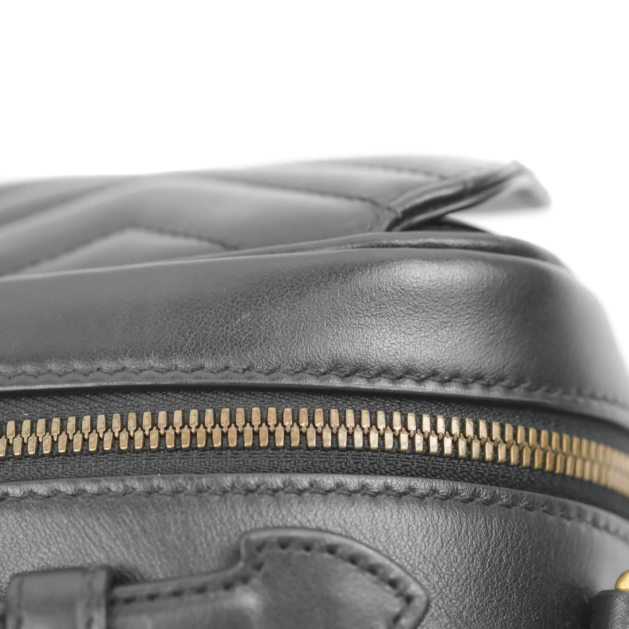 Gucci Small GG Marmont Shoulder Bag Matelasse with Sylvie Web Strap Black