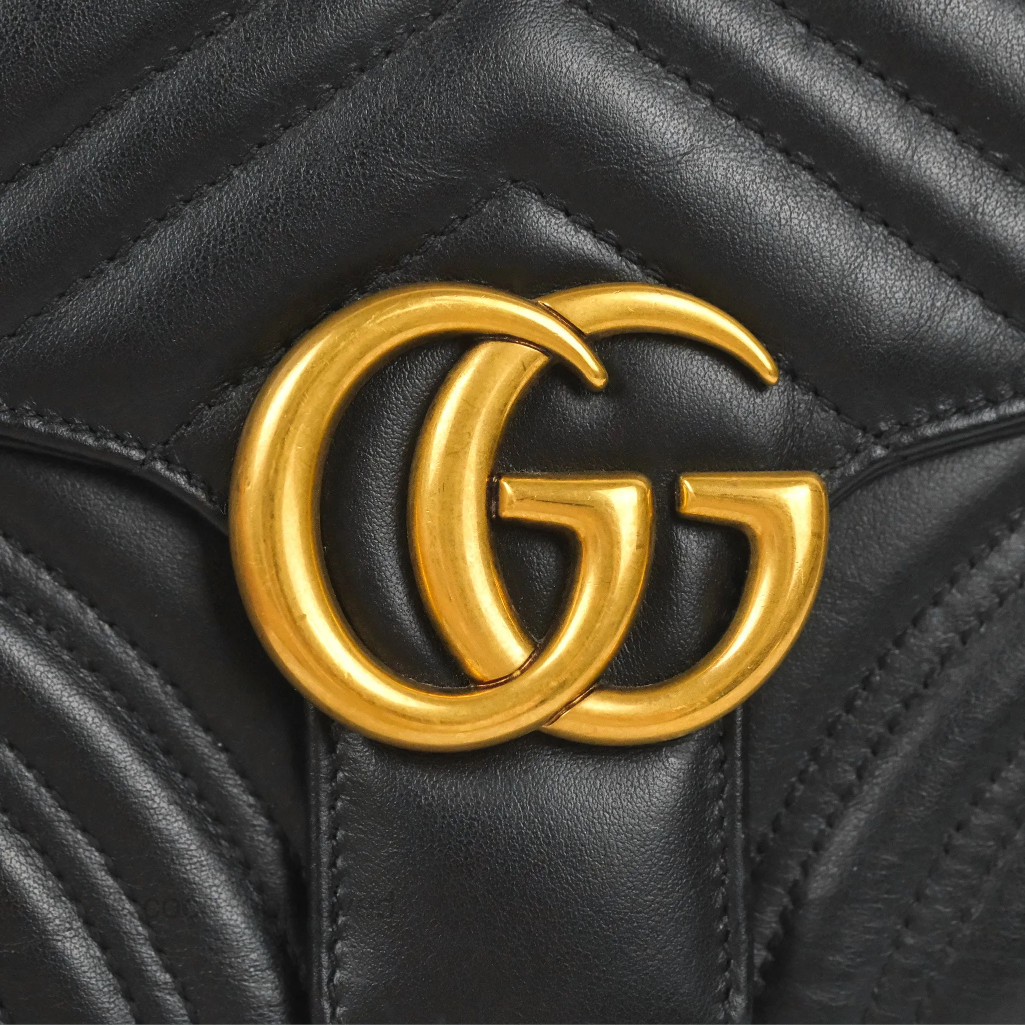 Gucci Small GG Marmont Shoulder Bag Matelasse with Sylvie Web Strap Black