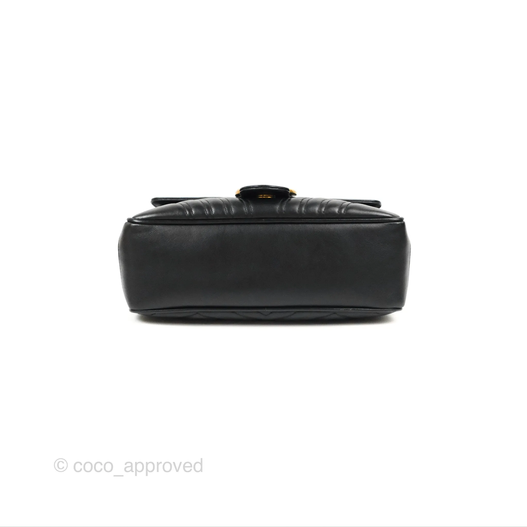 Gucci Small GG Marmont Shoulder Bag Matelasse with Sylvie Web Strap Black