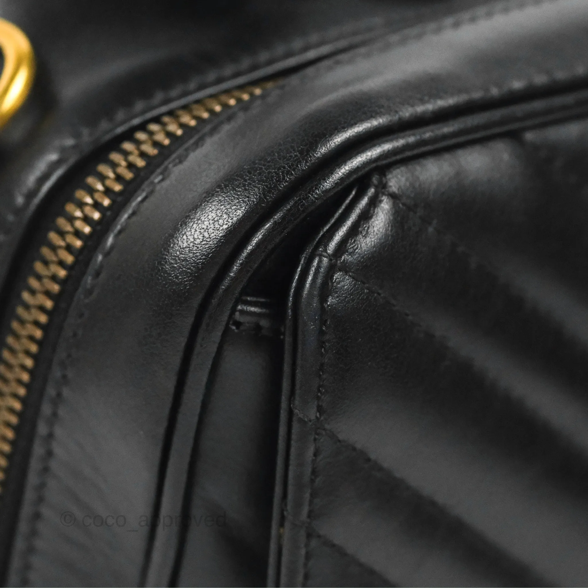 Gucci Small GG Marmont Shoulder Bag Matelasse with Sylvie Web Strap Black