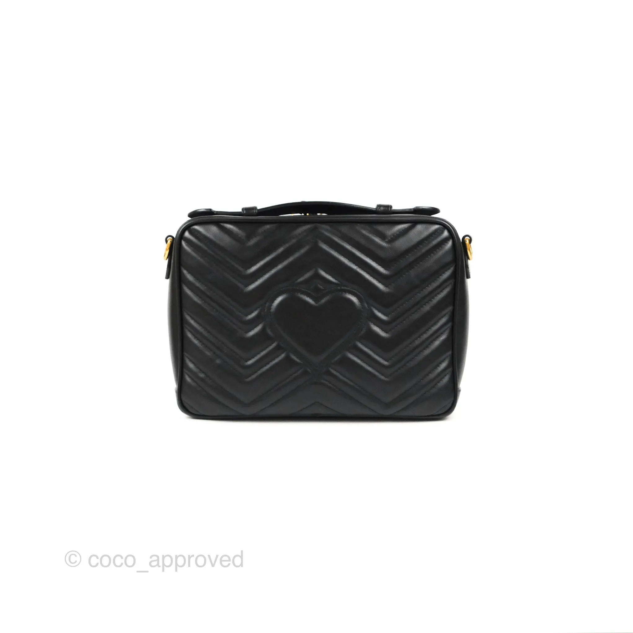 Gucci Small GG Marmont Shoulder Bag Matelasse with Sylvie Web Strap Black