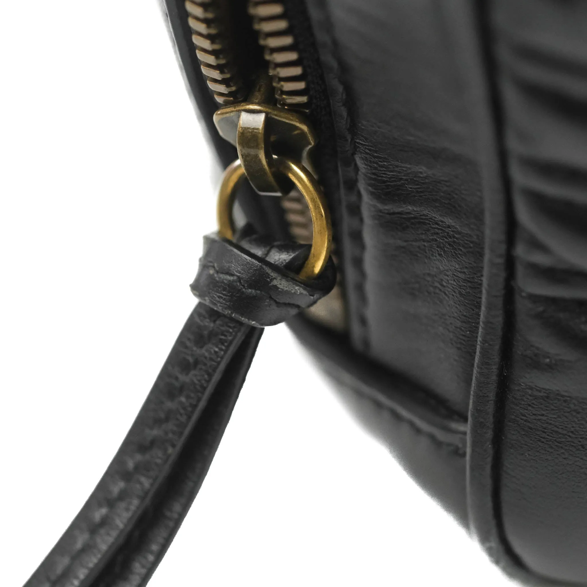 Gucci Small GG Marmont Shoulder Bag Matelasse with Sylvie Web Strap Black