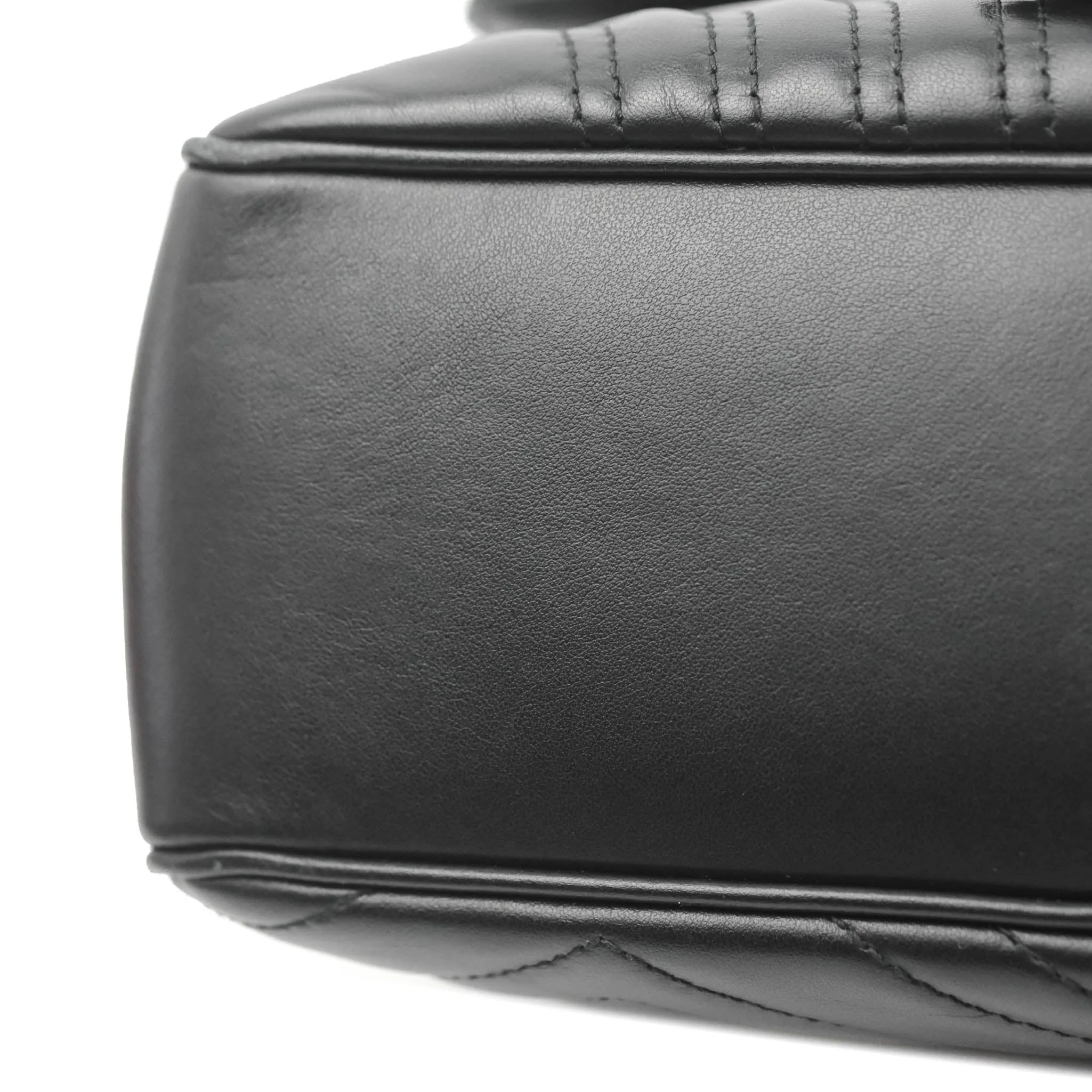 Gucci Small GG Marmont Shoulder Bag Matelasse with Sylvie Web Strap Black
