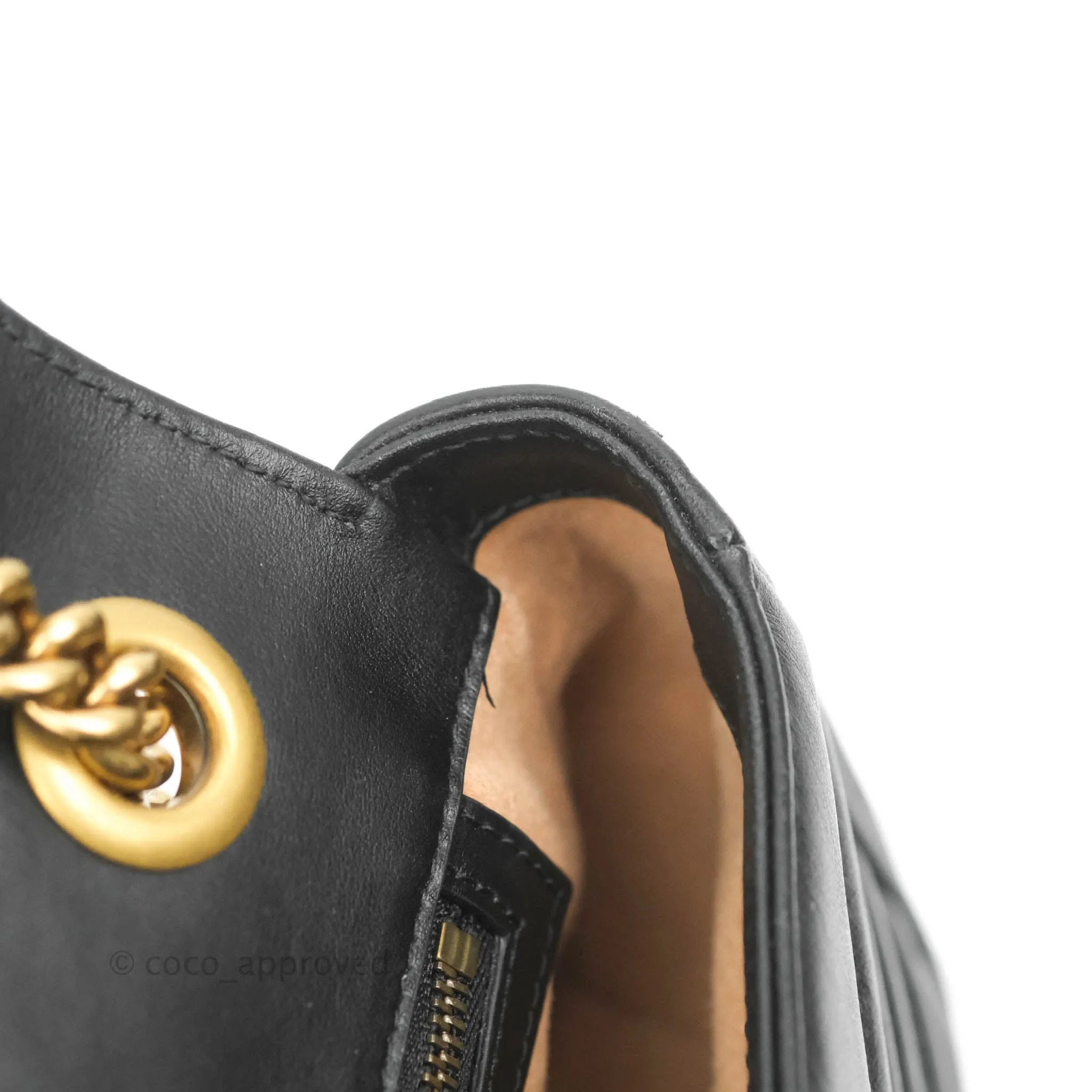 Gucci Small Marmont Black Calfskin Gold Hardware