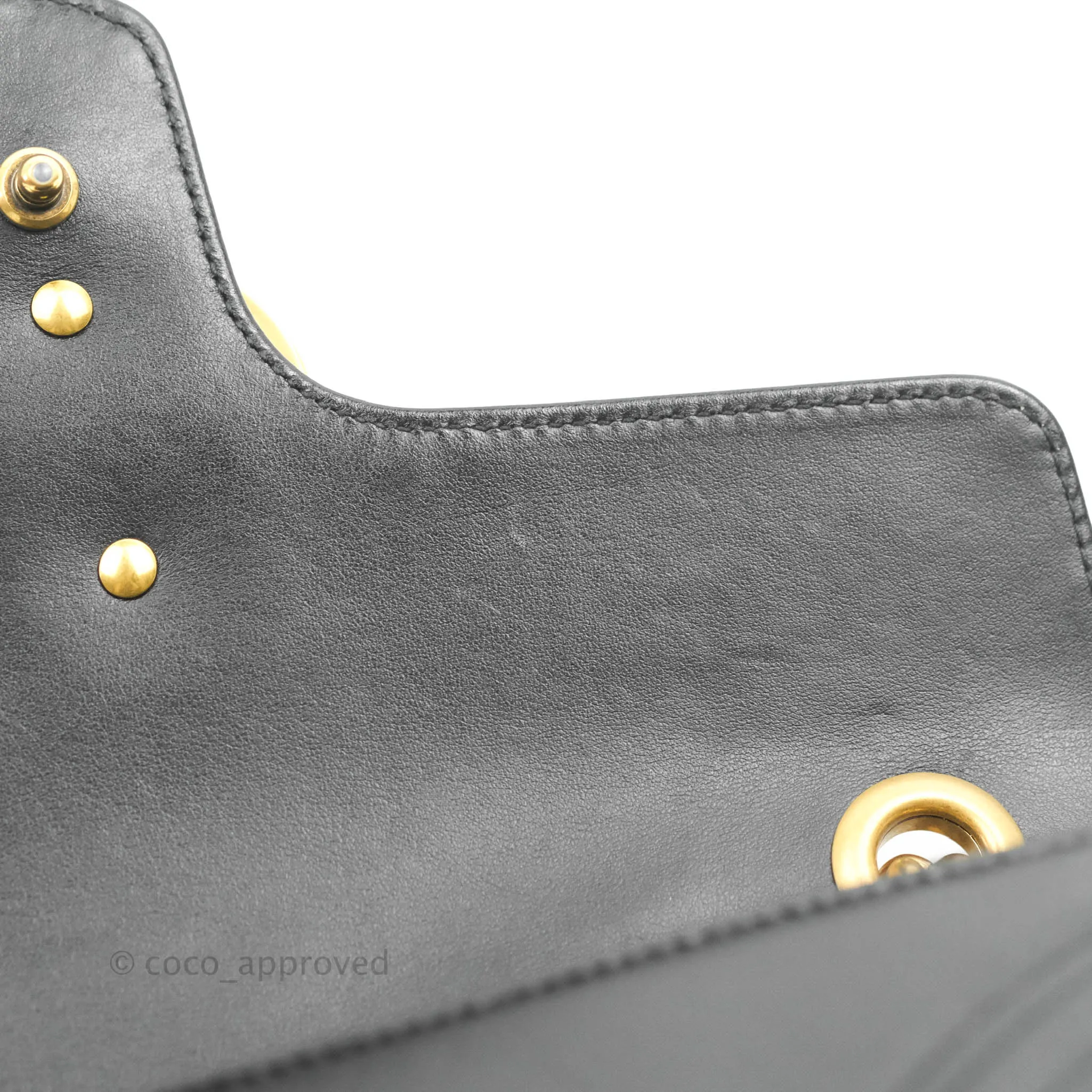 Gucci Small Marmont Black Calfskin Gold Hardware