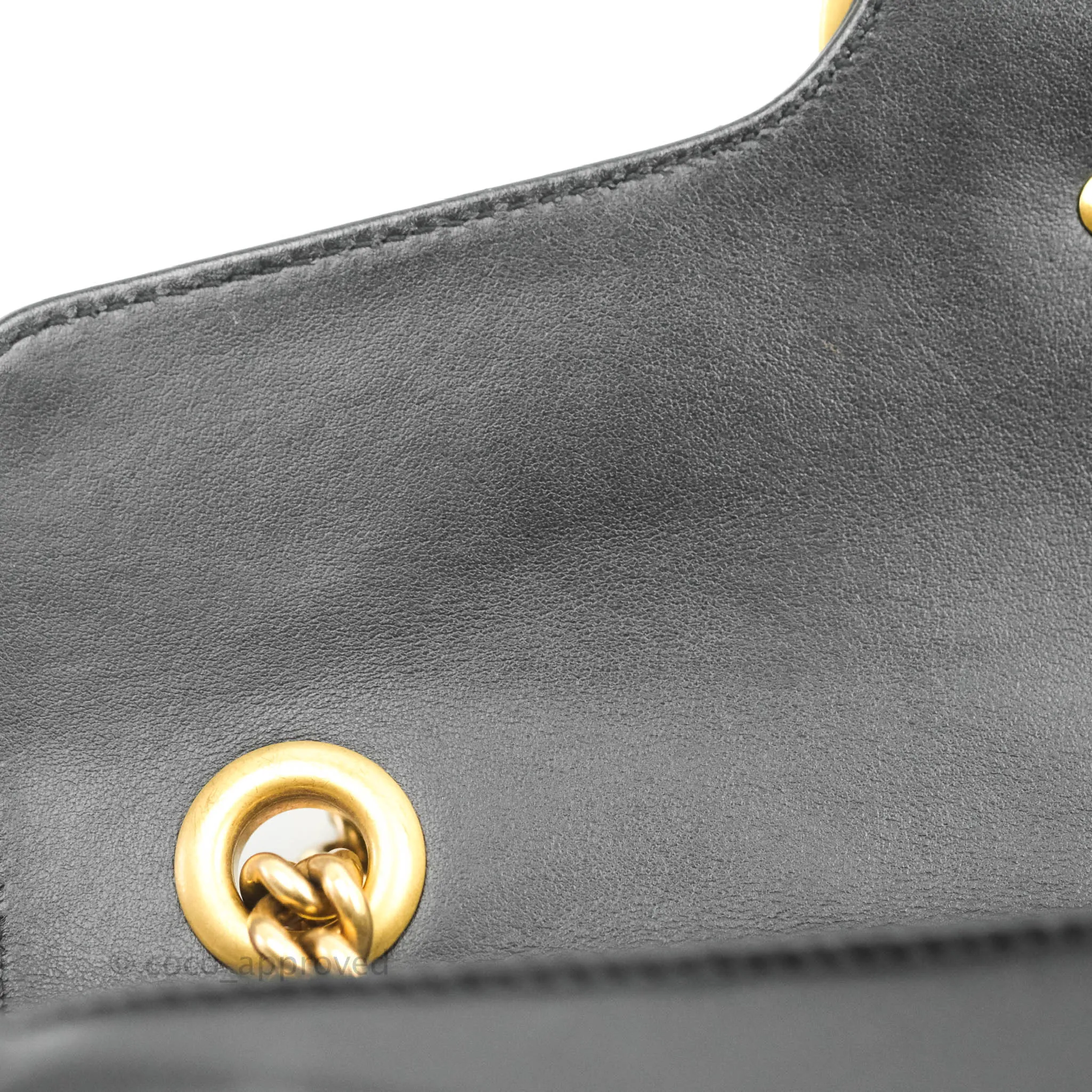 Gucci Small Marmont Black Calfskin Gold Hardware