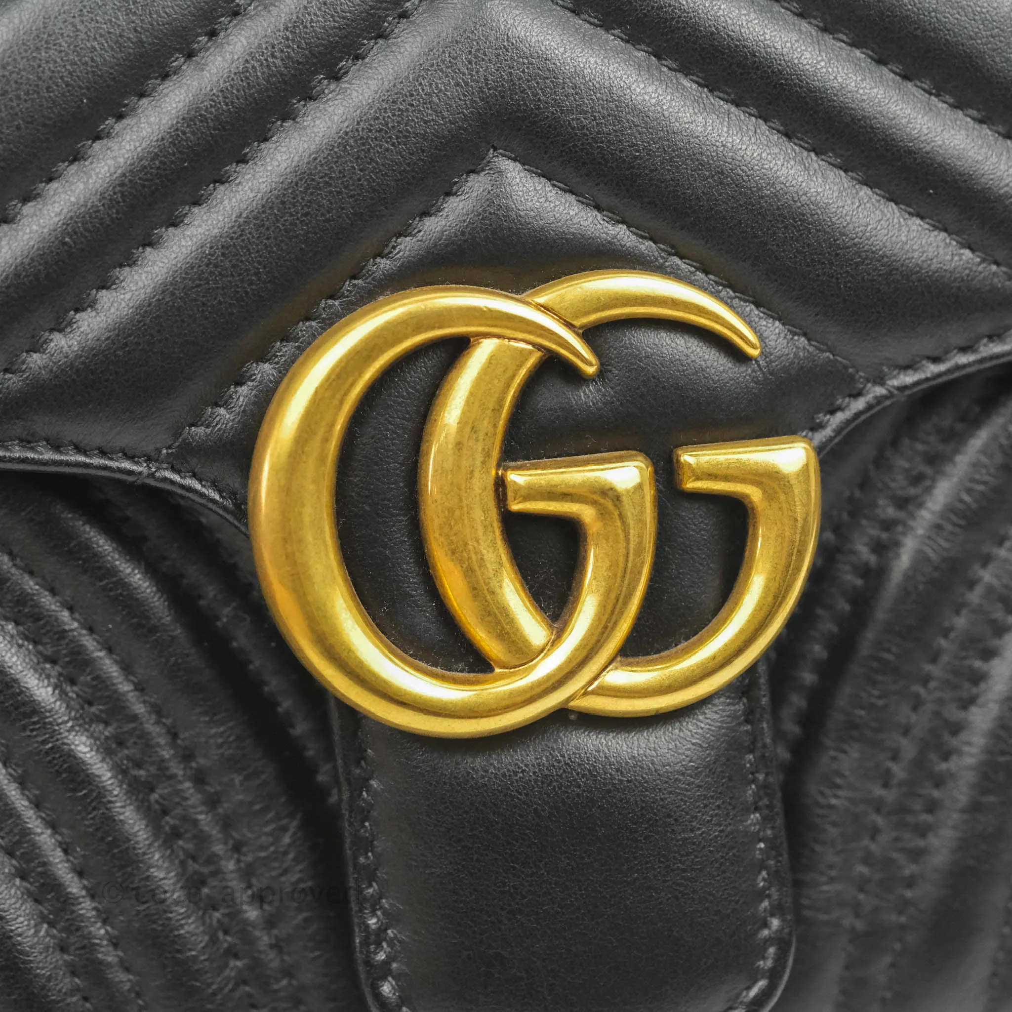 Gucci Small Marmont Black Calfskin Gold Hardware