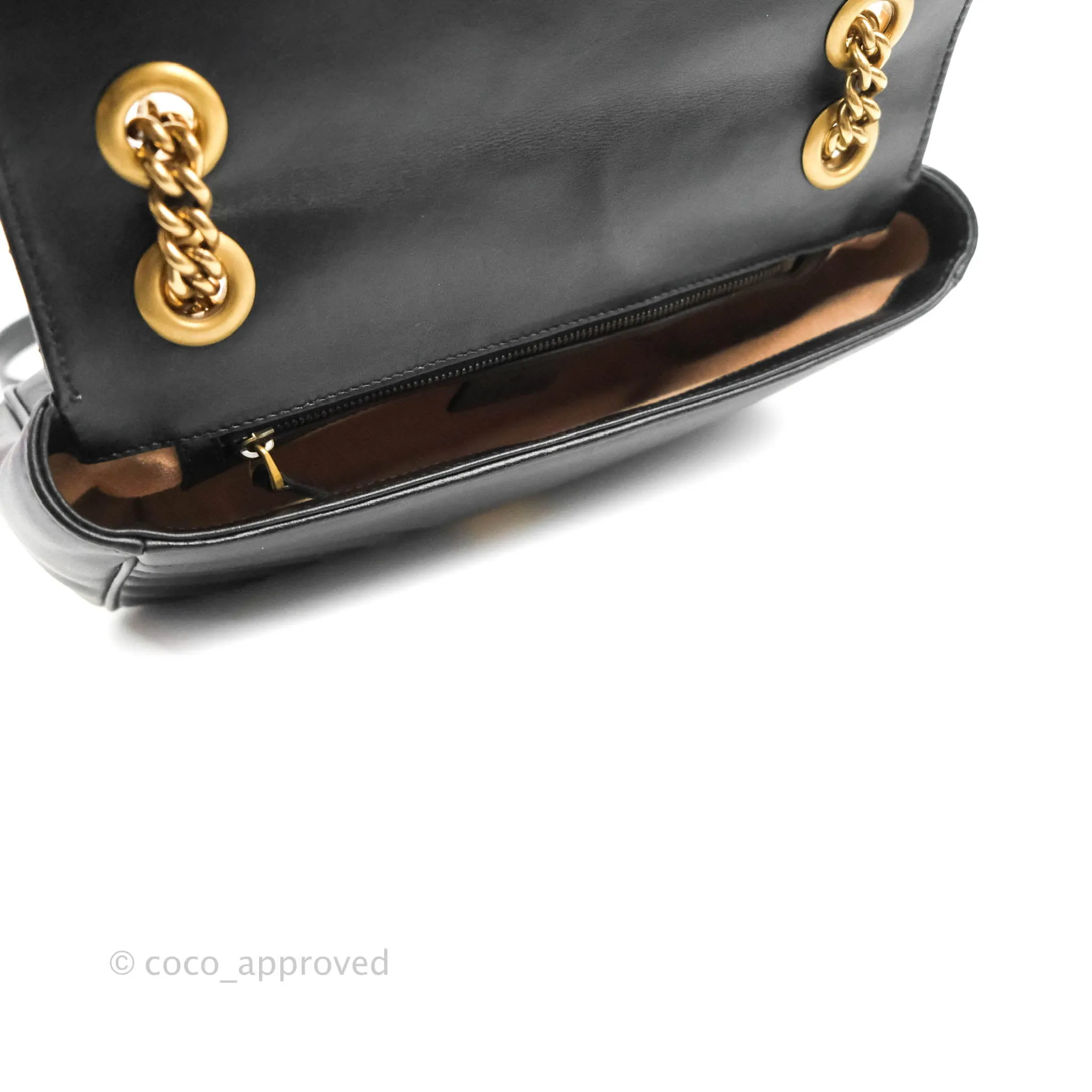 Gucci Small Marmont Black Calfskin Gold Hardware