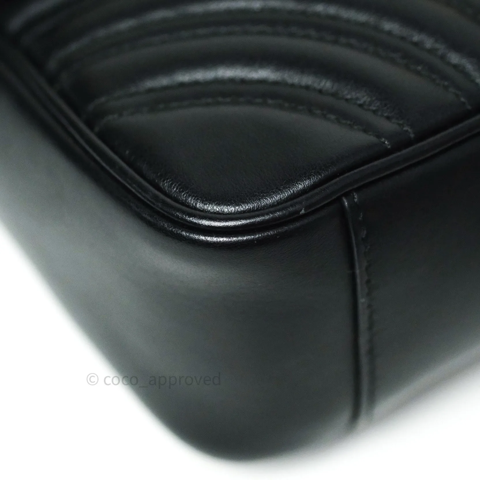 Gucci Small Marmont Black Calfskin Gold Hardware