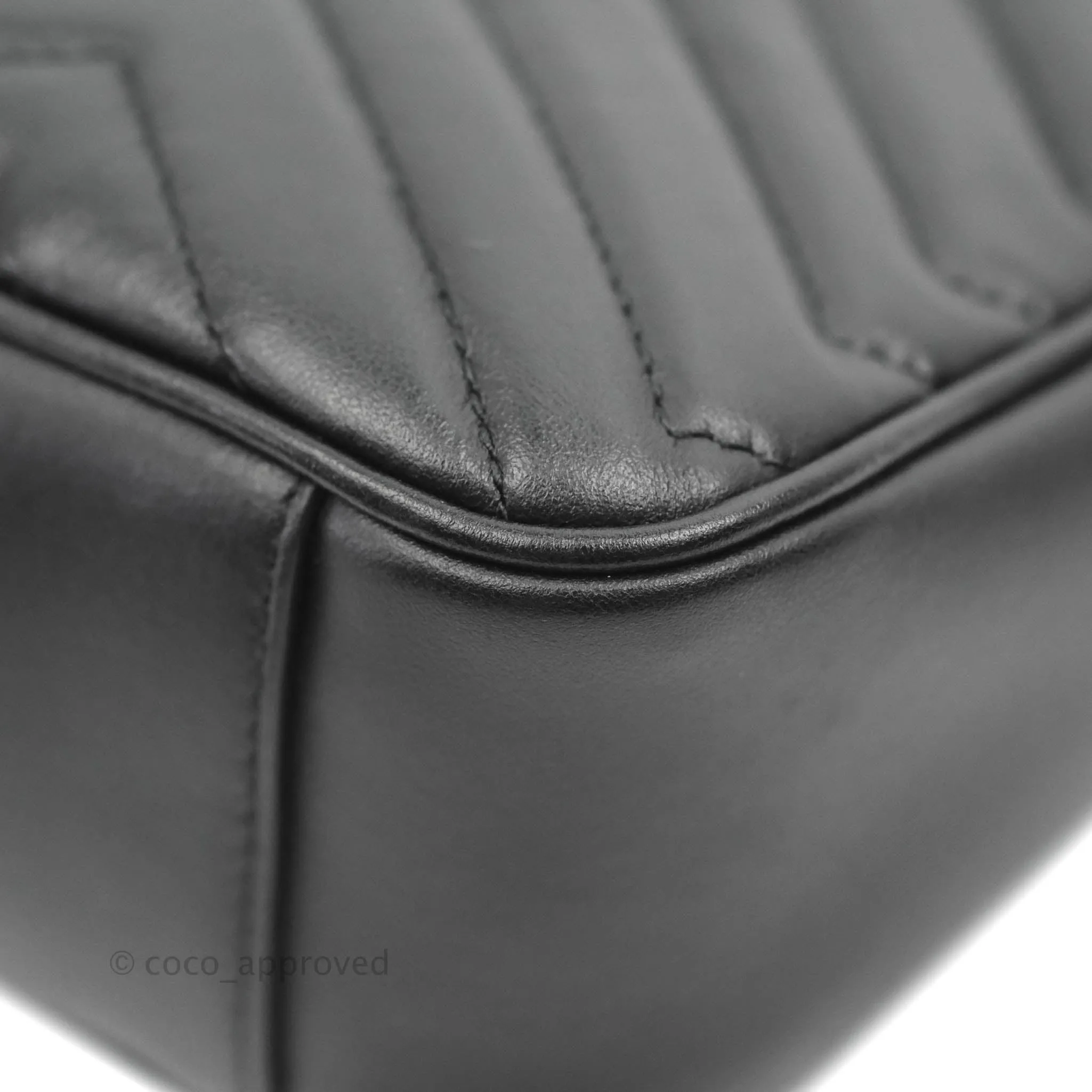 Gucci Small Marmont Black Calfskin Gold Hardware