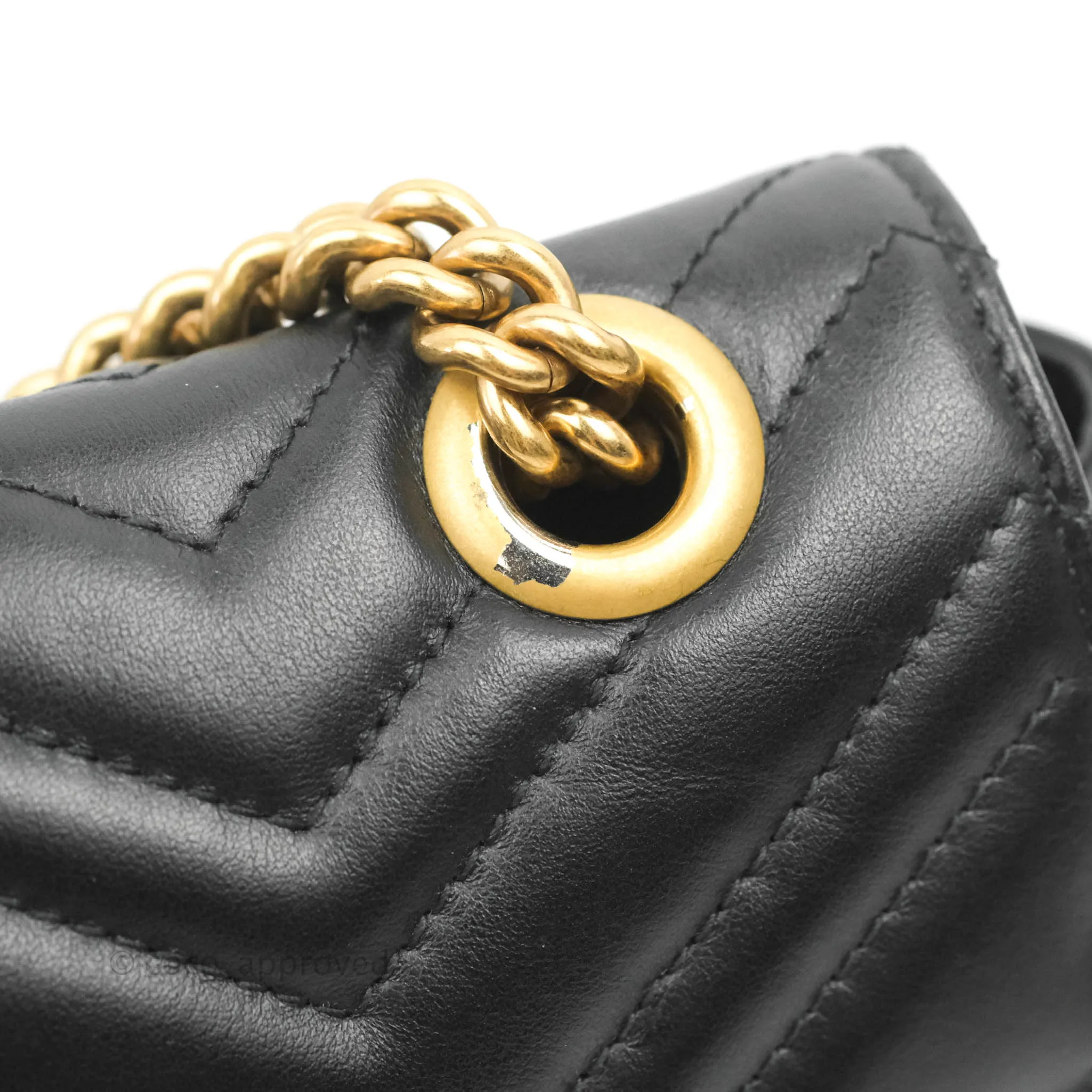 Gucci Small Marmont Black Calfskin Gold Hardware