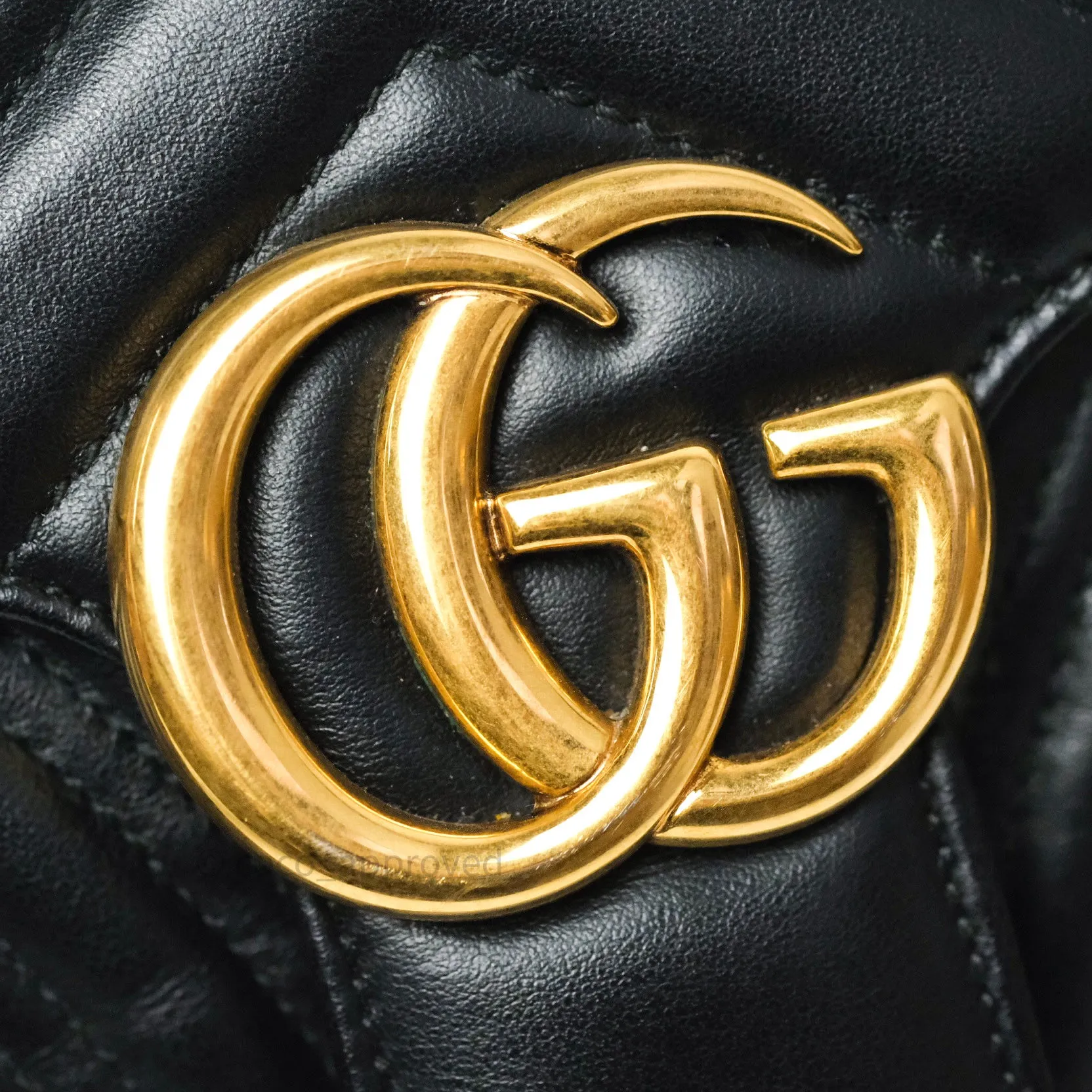 Gucci Small Marmont Black Calfskin Gold Hardware
