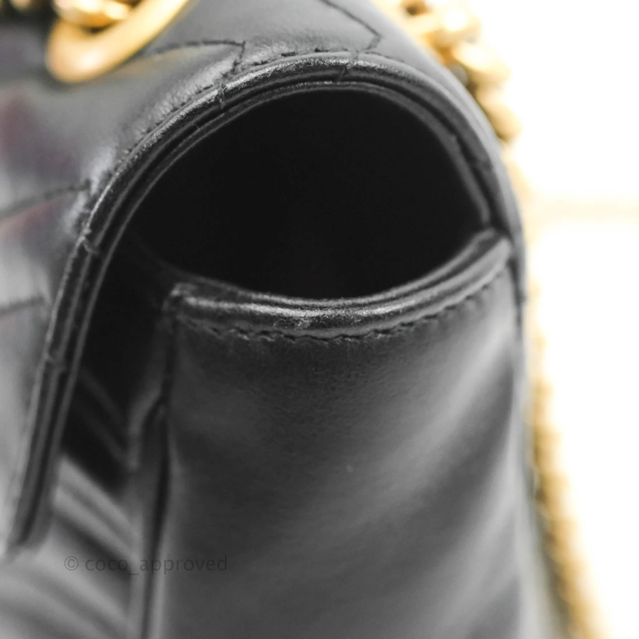 Gucci Small Marmont Black Calfskin Gold Hardware