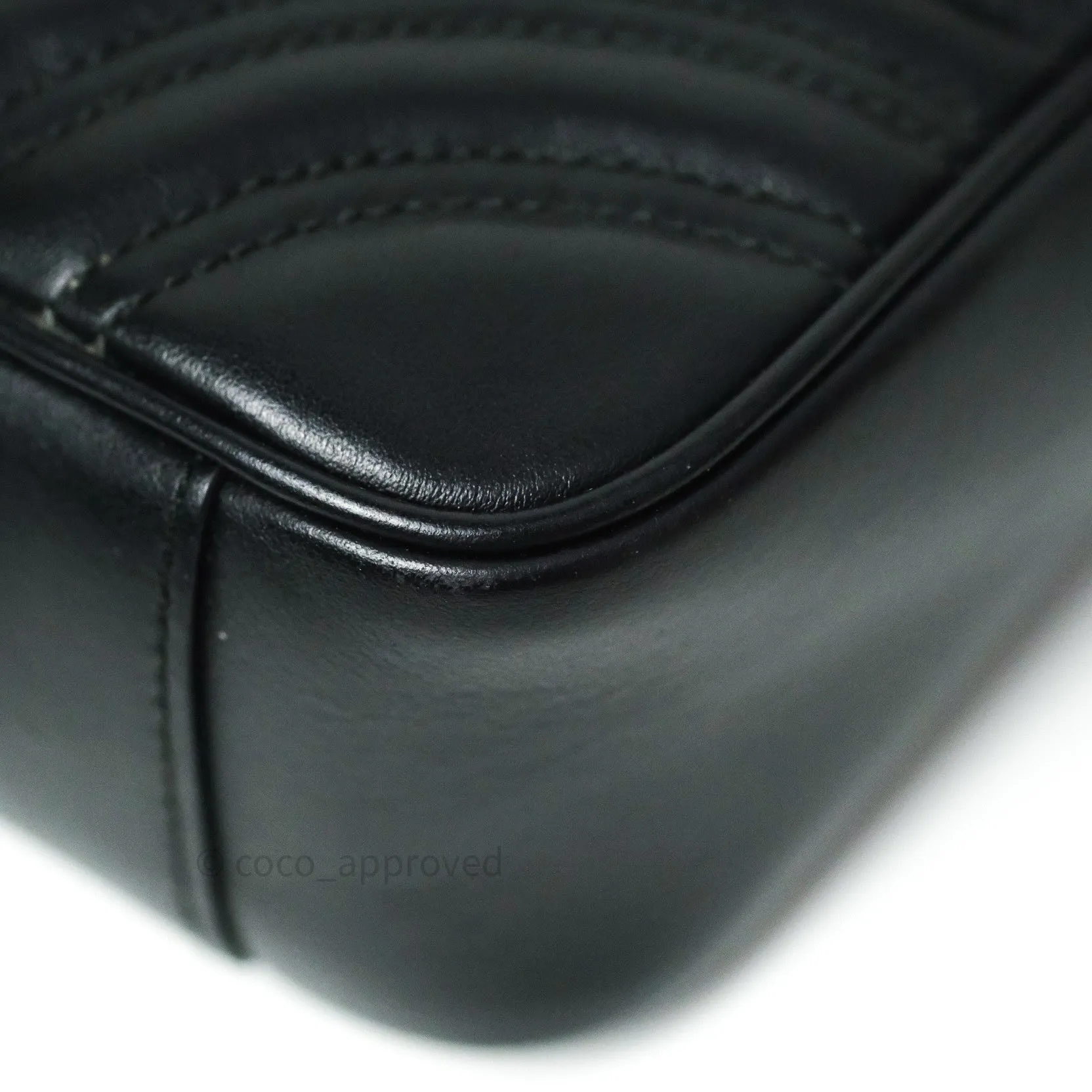 Gucci Small Marmont Black Calfskin Gold Hardware