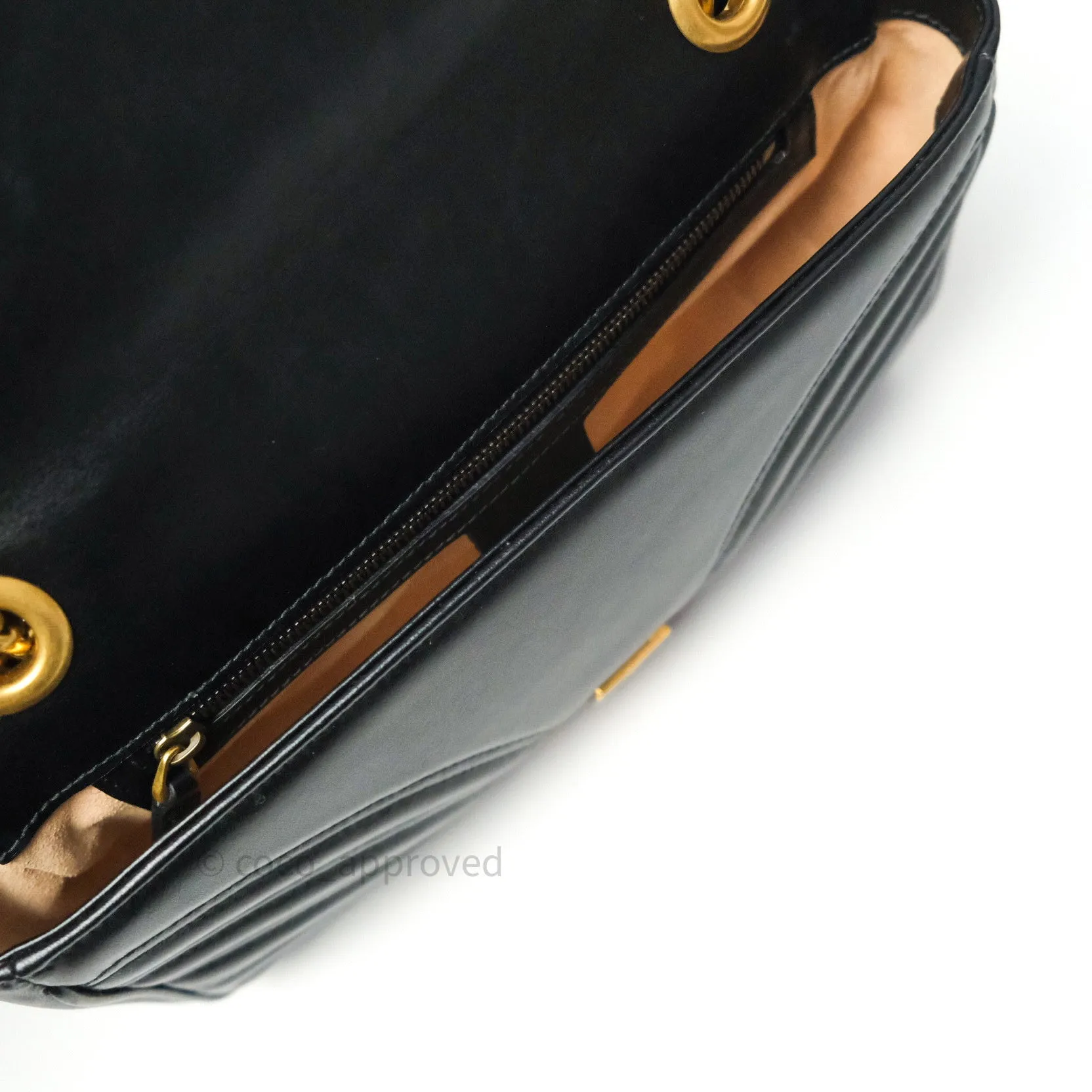 Gucci Small Marmont Black Calfskin Gold Hardware