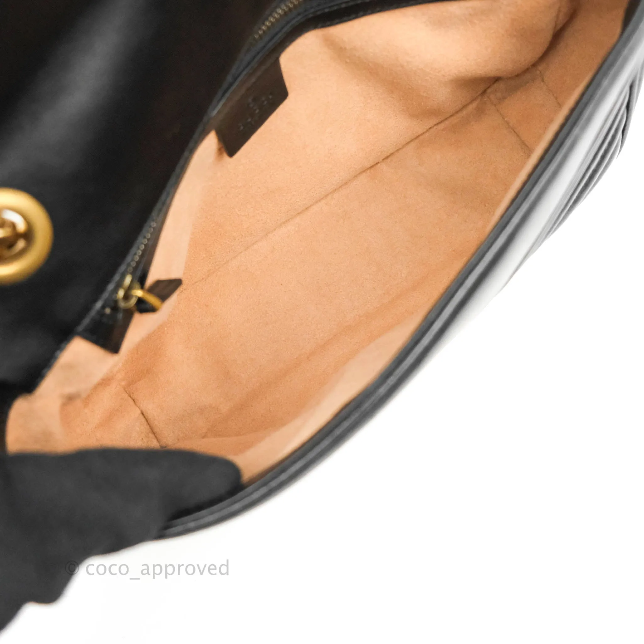 Gucci Small Marmont Black Calfskin Gold Hardware
