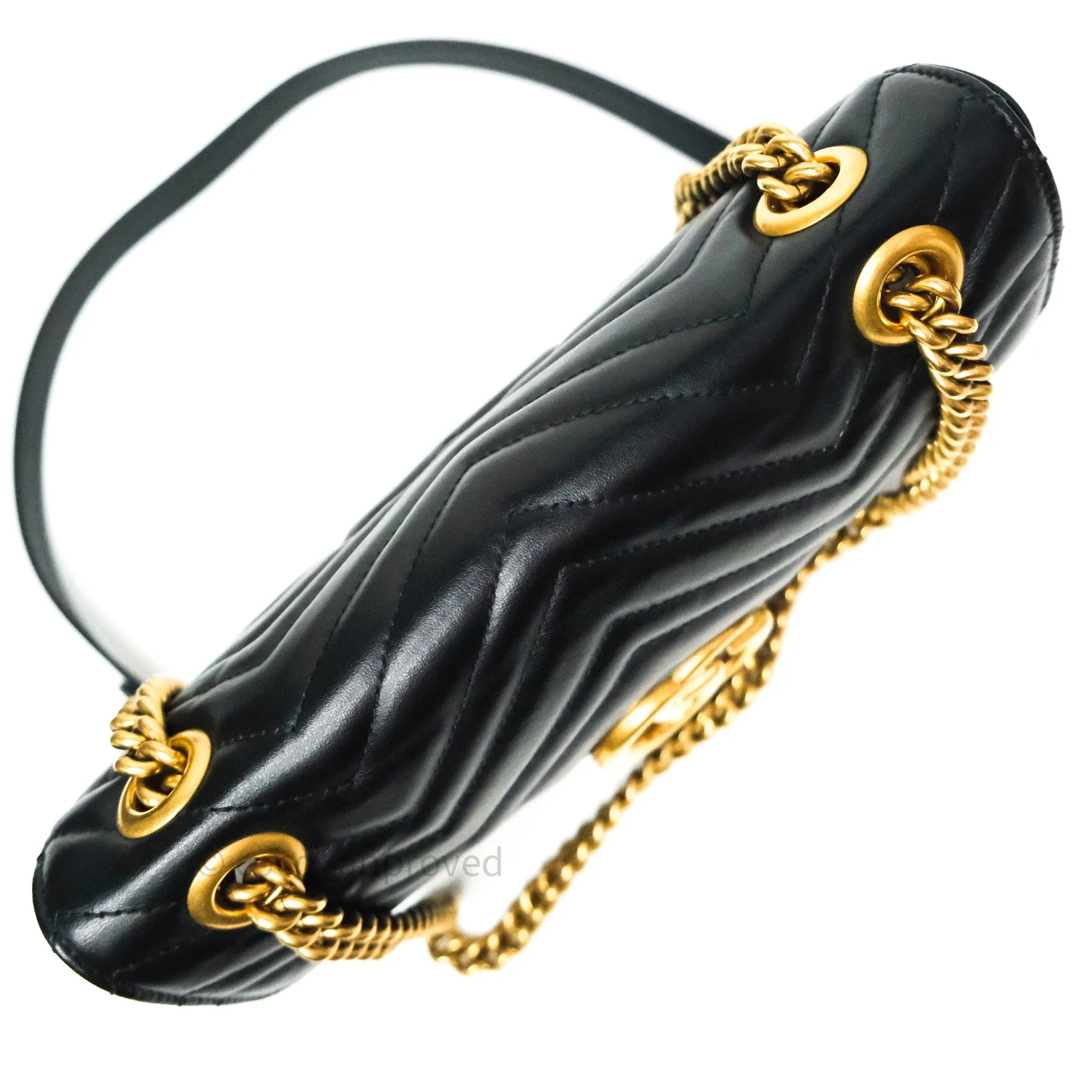 Gucci Small Marmont Black Calfskin Gold Hardware