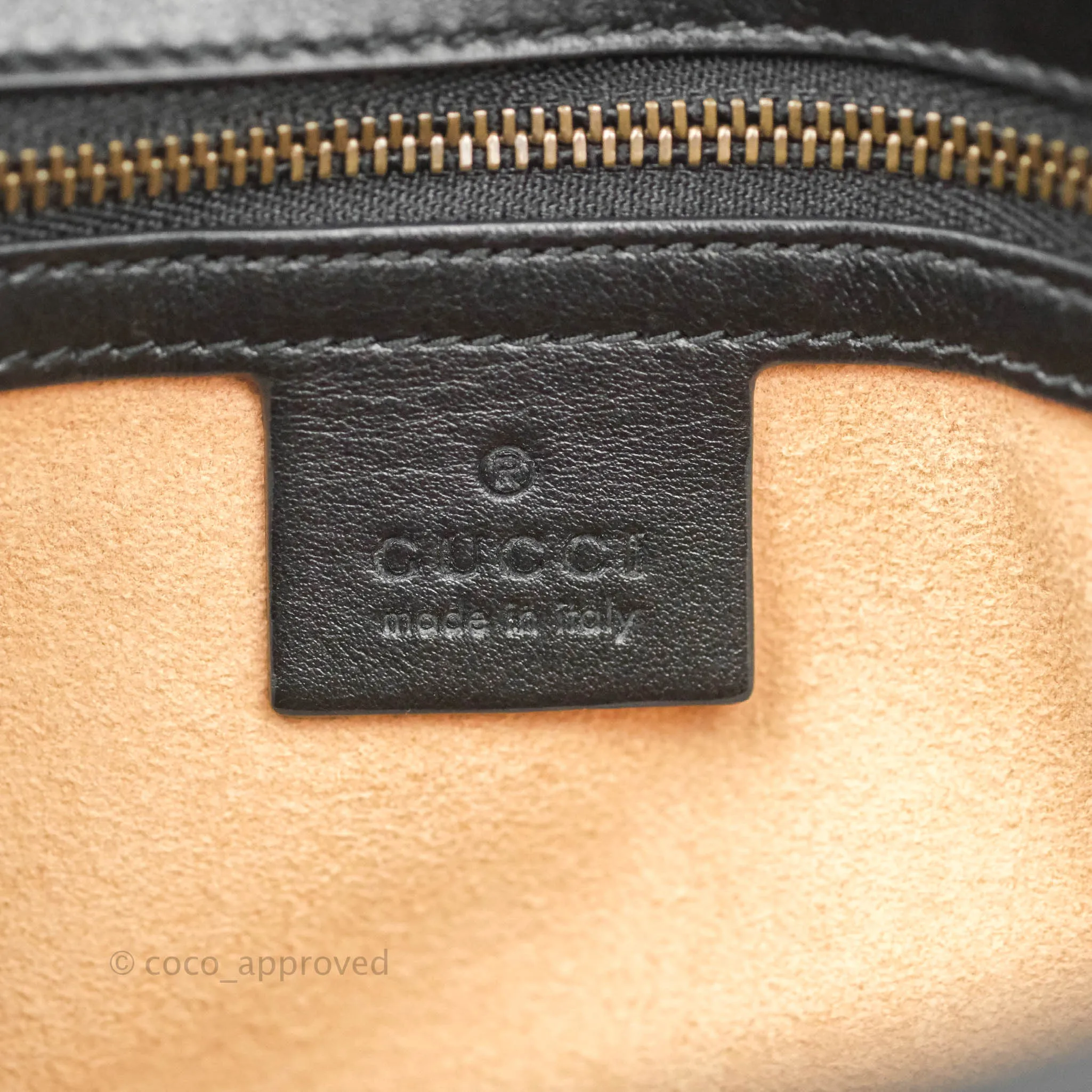 Gucci Small Marmont Black Calfskin Gold Hardware