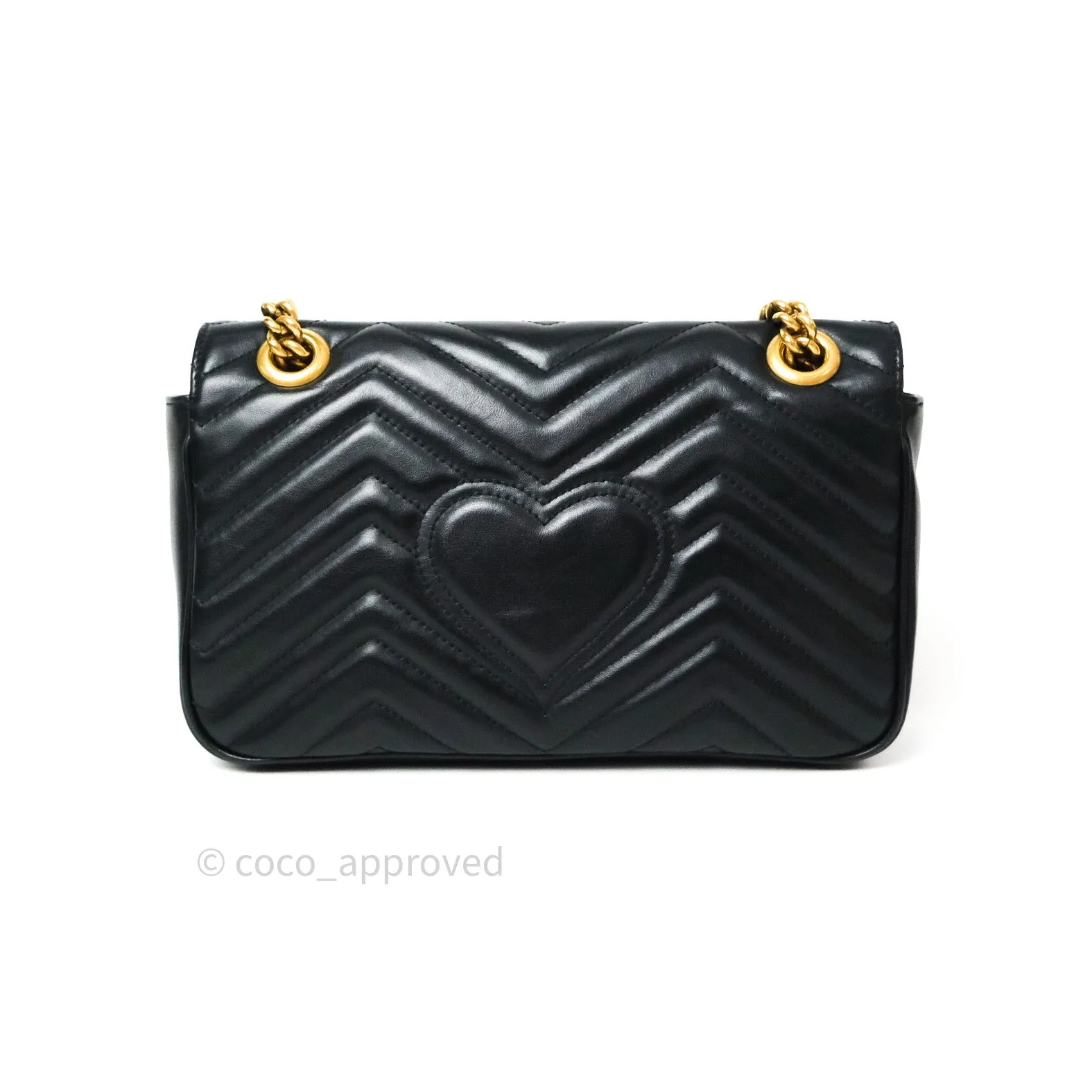 Gucci Small Marmont Black Calfskin Gold Hardware