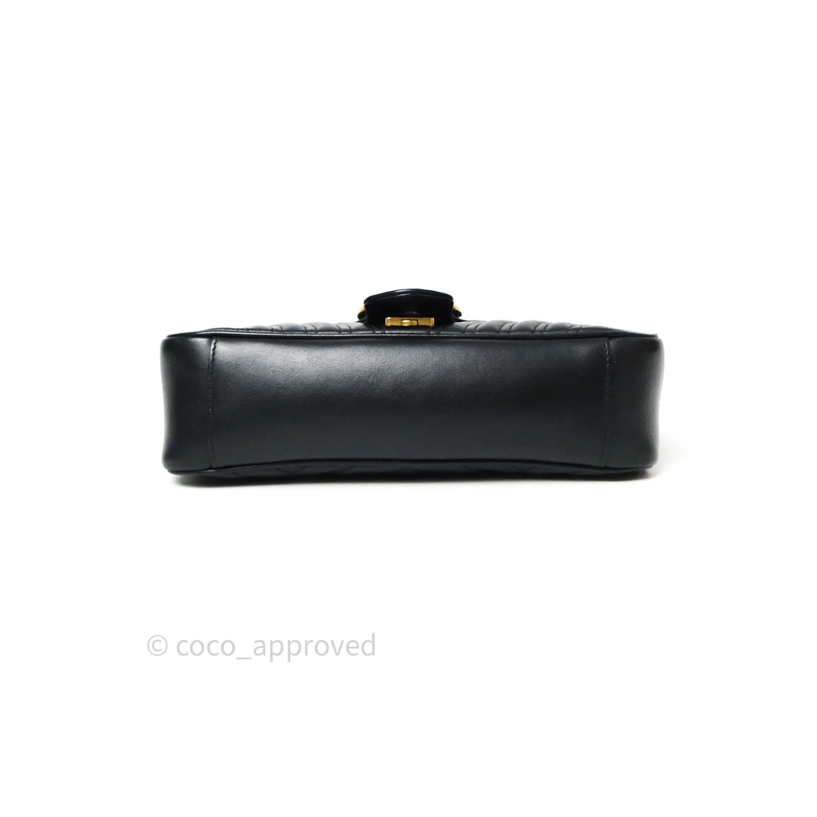 Gucci Small Marmont Black Calfskin Gold Hardware