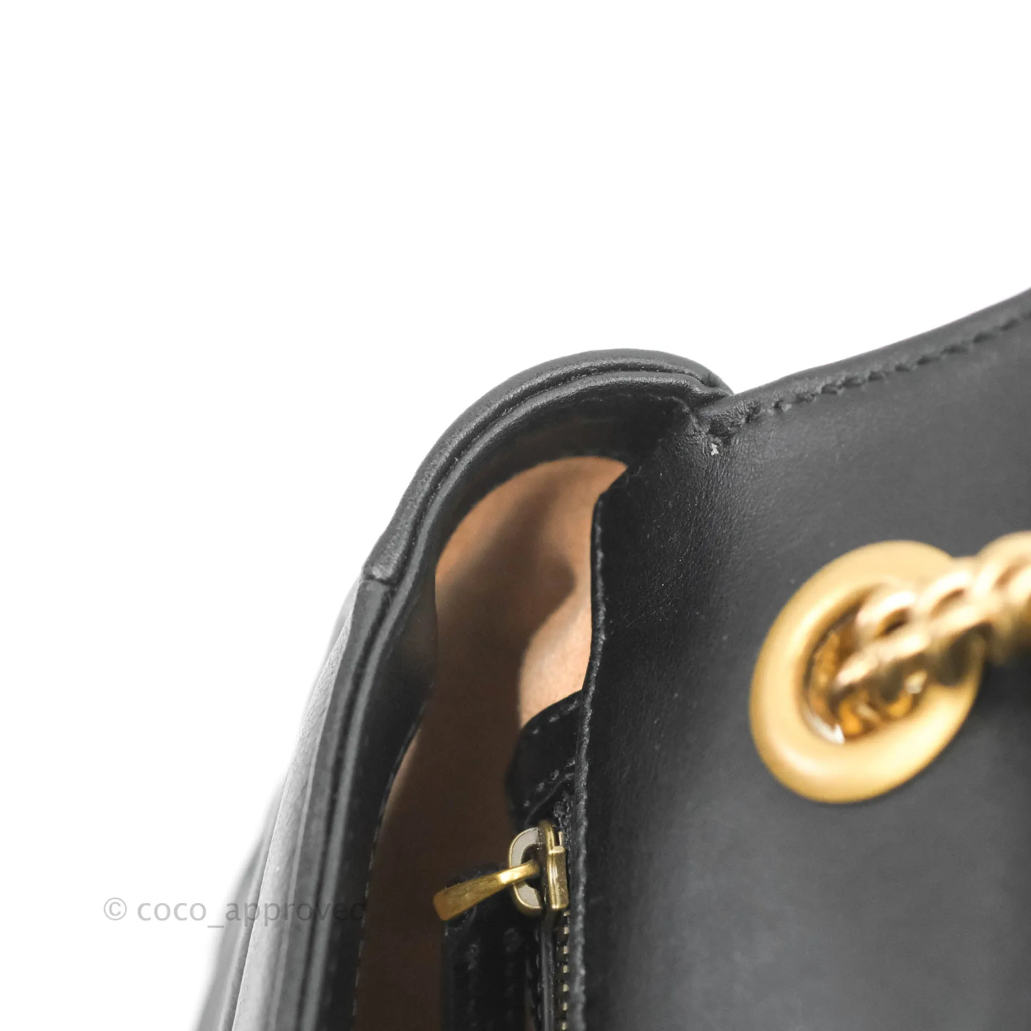 Gucci Small Marmont Black Calfskin Gold Hardware
