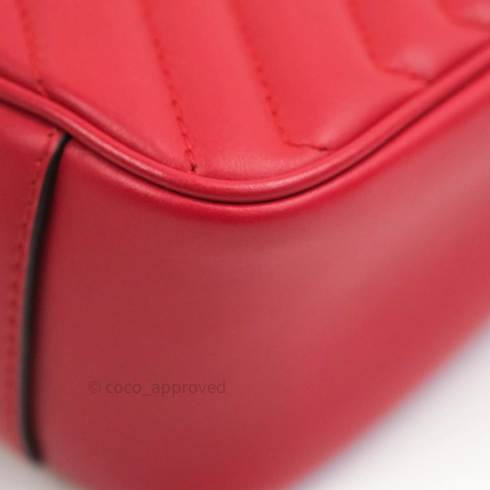Gucci Small Marmont Red Calfskin Gold Hardware