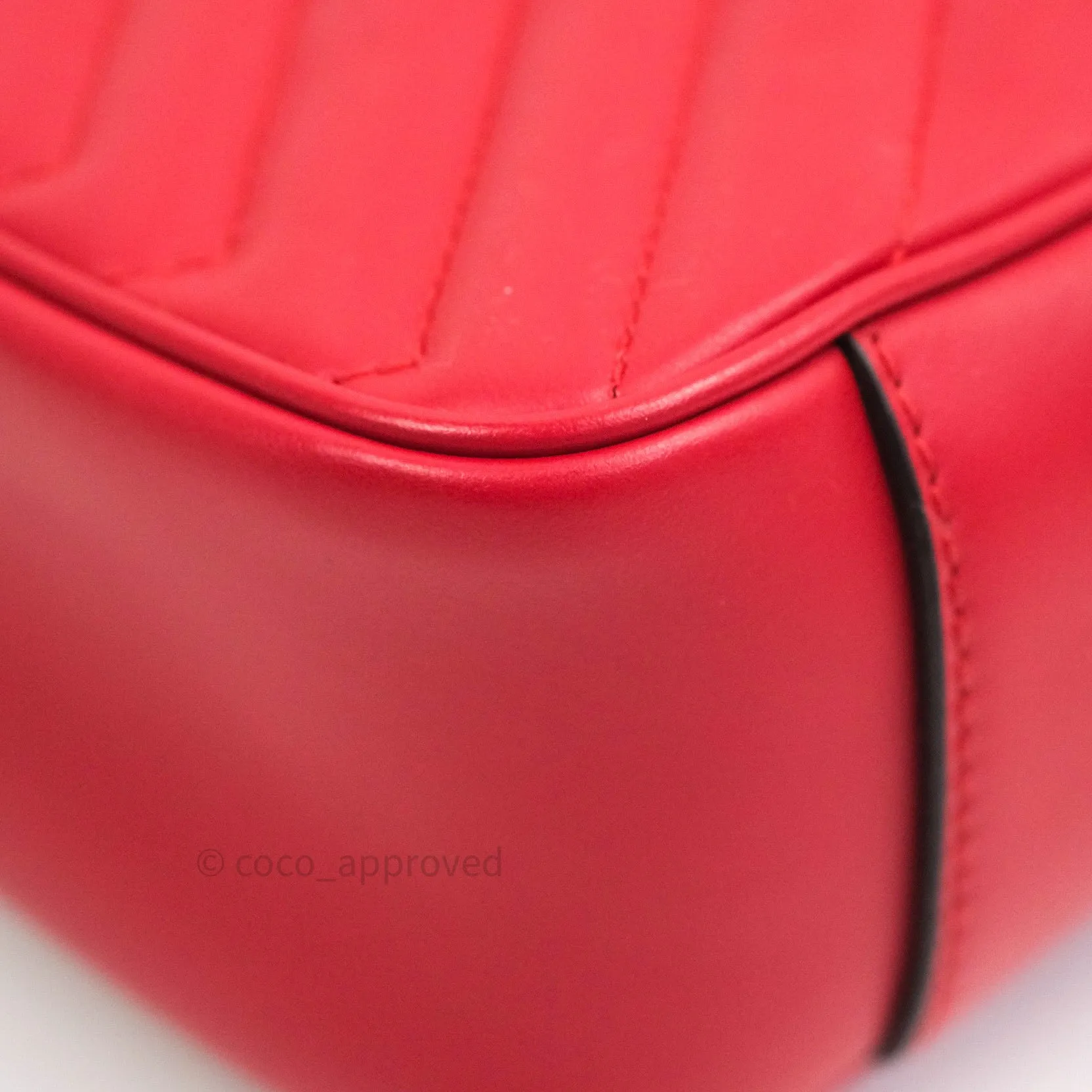 Gucci Small Marmont Red Calfskin Gold Hardware