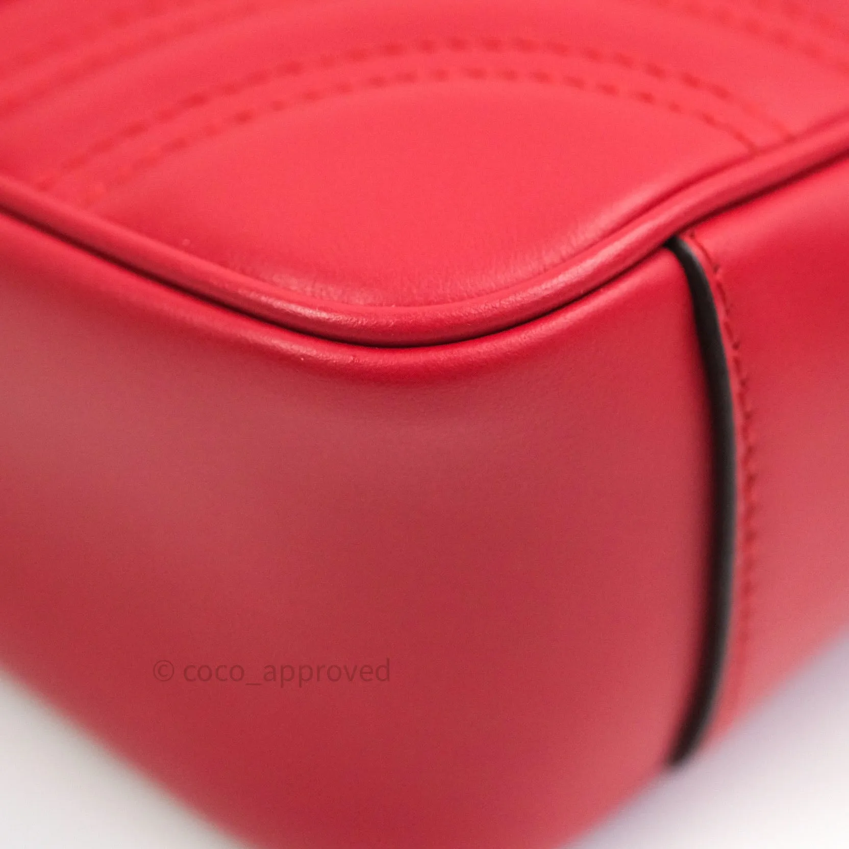 Gucci Small Marmont Red Calfskin Gold Hardware