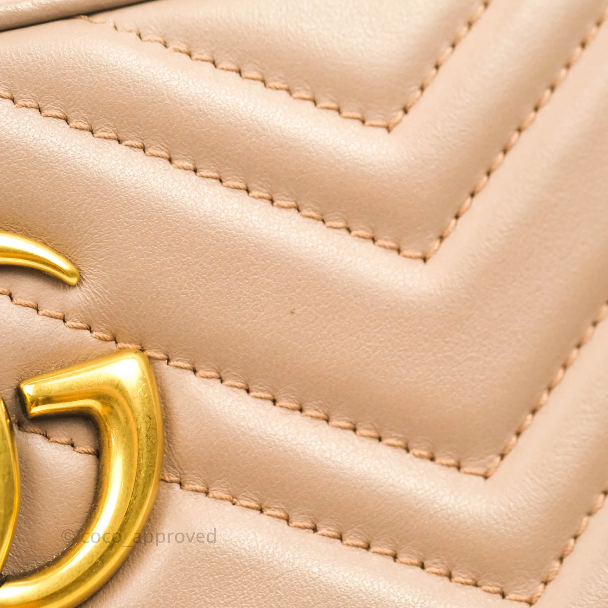 Gucci Small Matelasse GG Marmont Camera Bag Dusty Pink Calfskin Gold Hardware