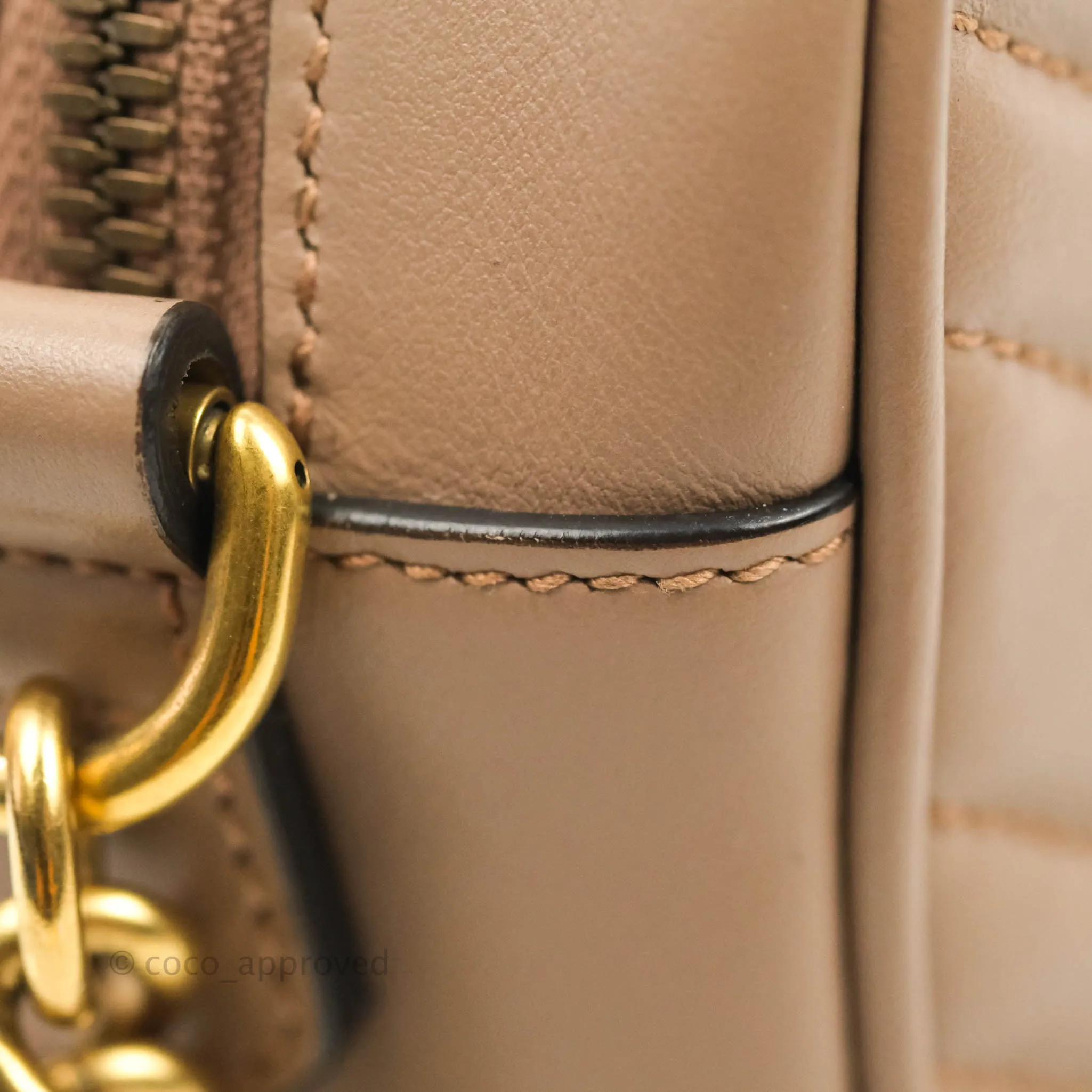 Gucci Small Matelasse GG Marmont Camera Bag Dusty Pink Calfskin Gold Hardware