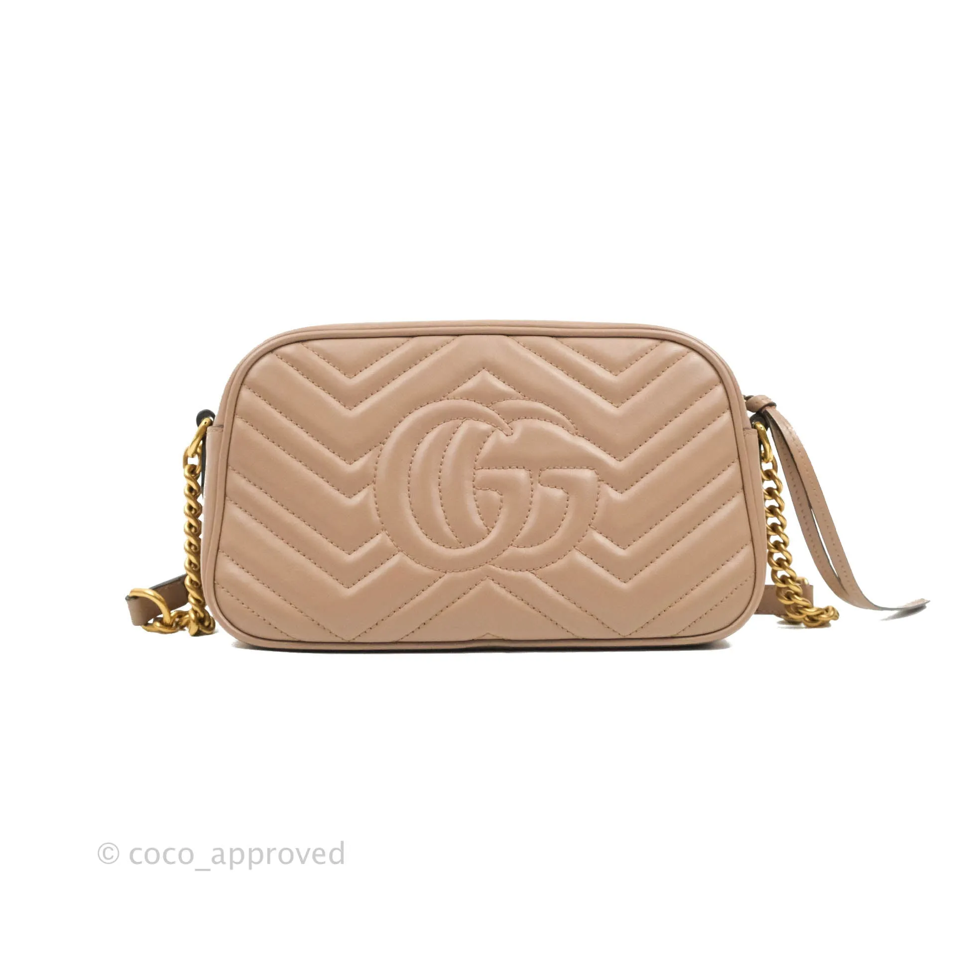 Gucci Small Matelasse GG Marmont Camera Bag Dusty Pink Calfskin Gold Hardware