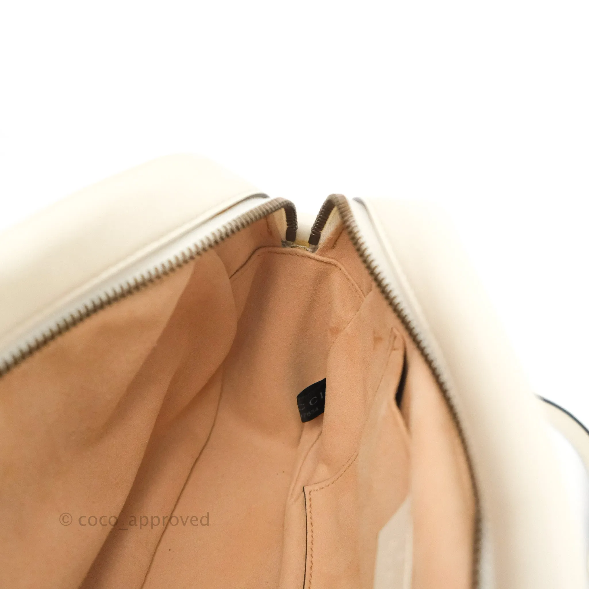 Gucci Small Matelasse GG Marmont Camera Bag White Calfskin Gold Hardware