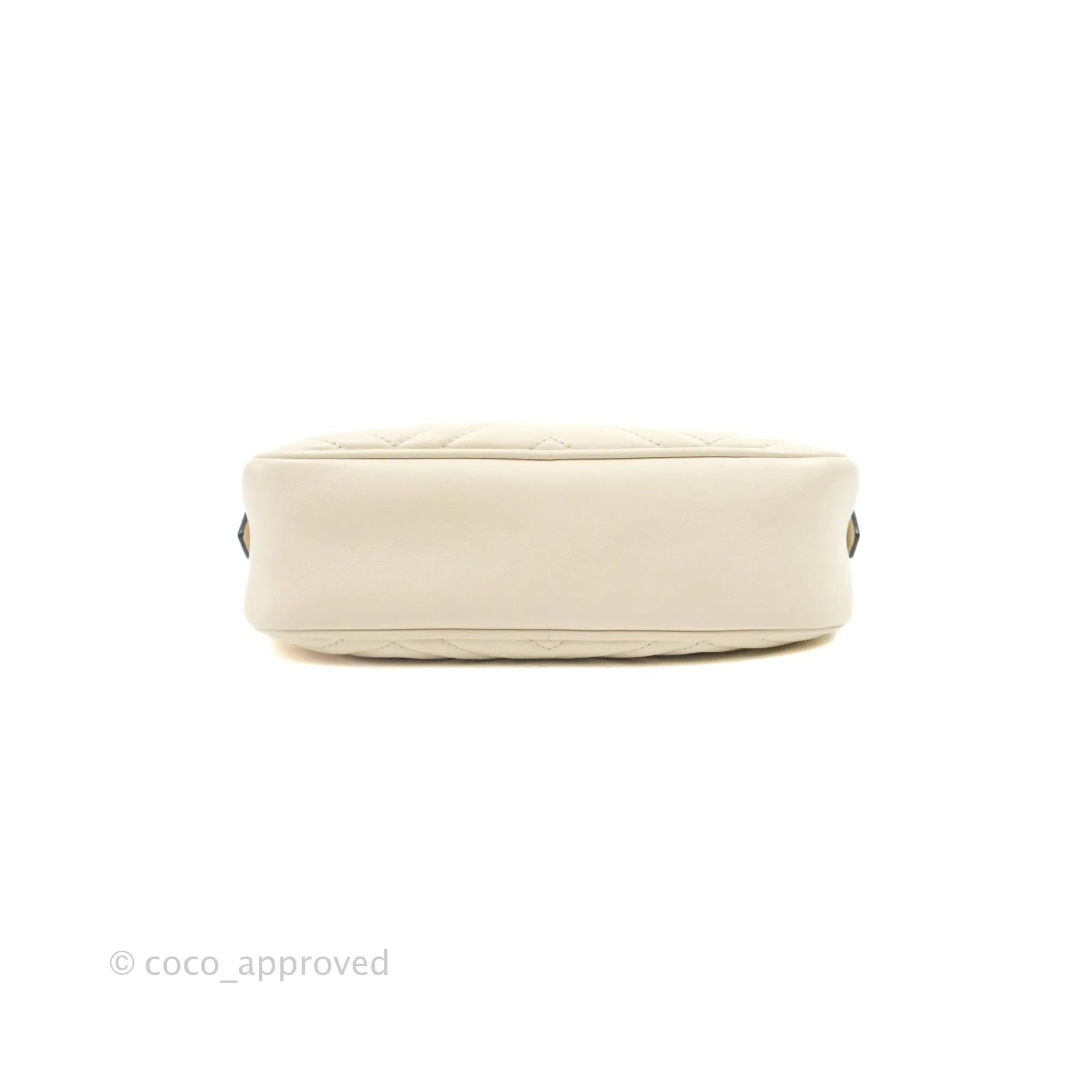 Gucci Small Matelasse GG Marmont Camera Bag White Calfskin Gold Hardware