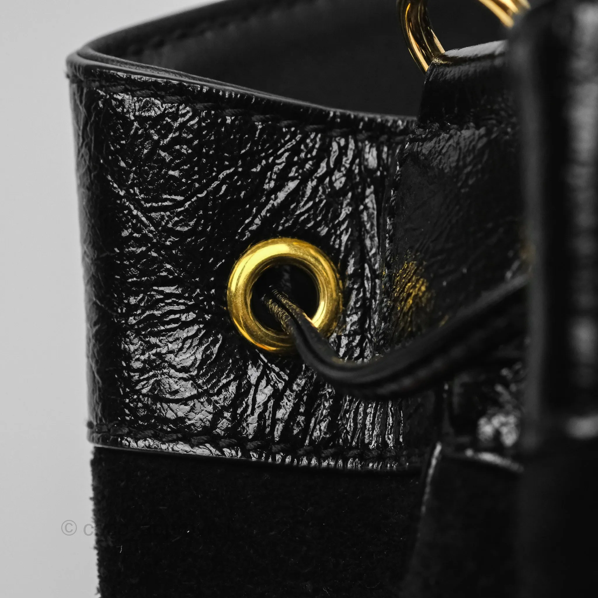 Gucci Small Ophidia Bucket Bag Black Suede