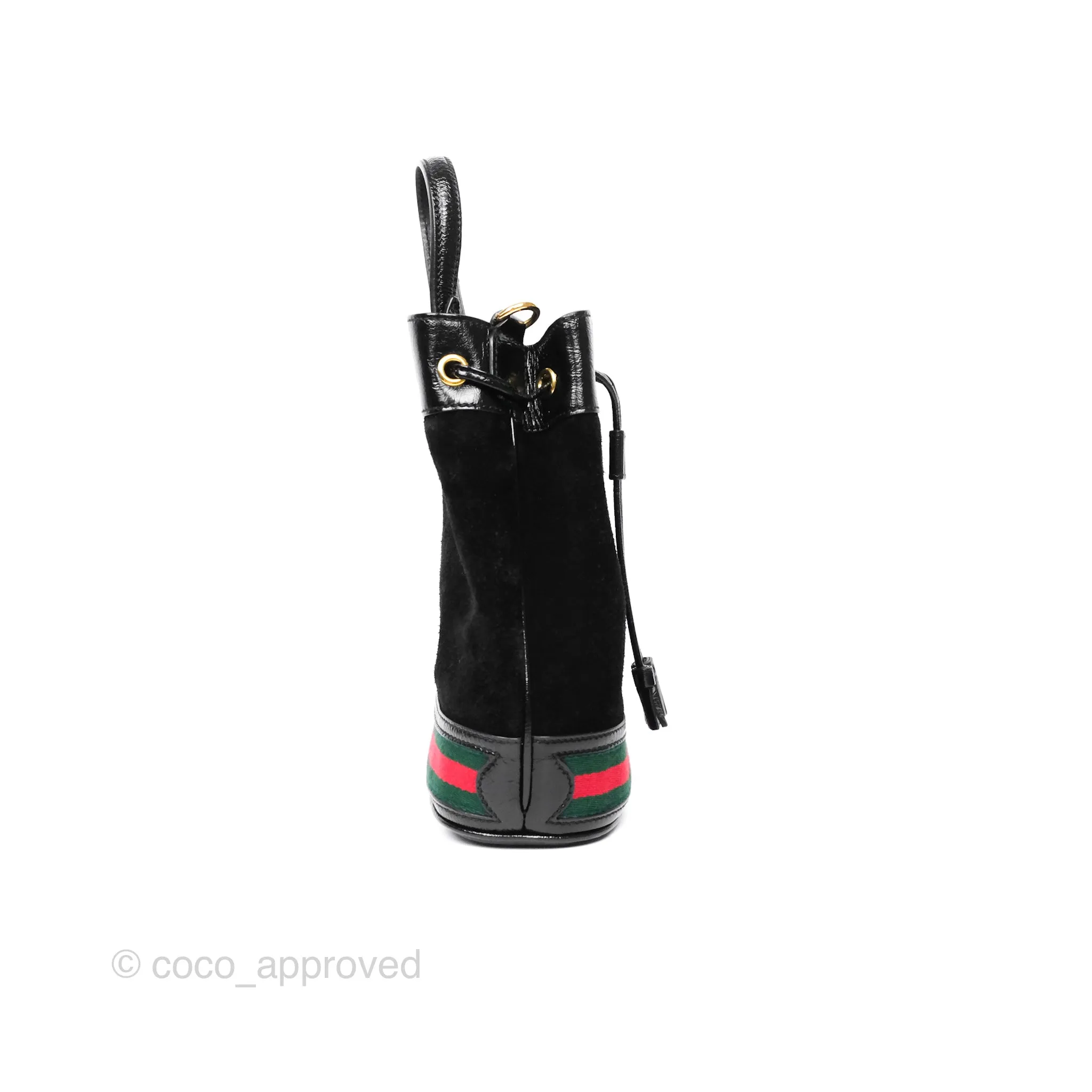 Gucci Small Ophidia Bucket Bag Black Suede