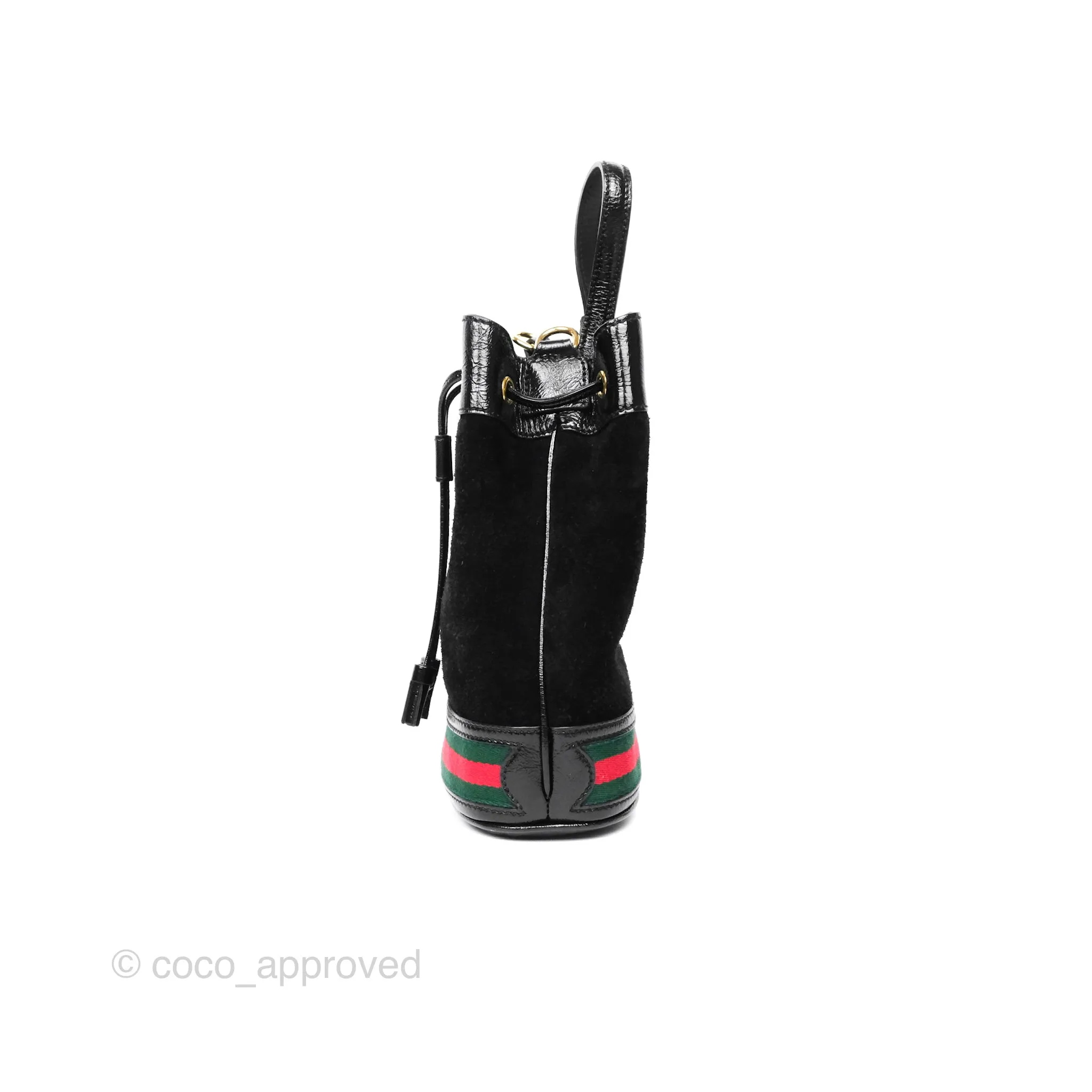 Gucci Small Ophidia Bucket Bag Black Suede