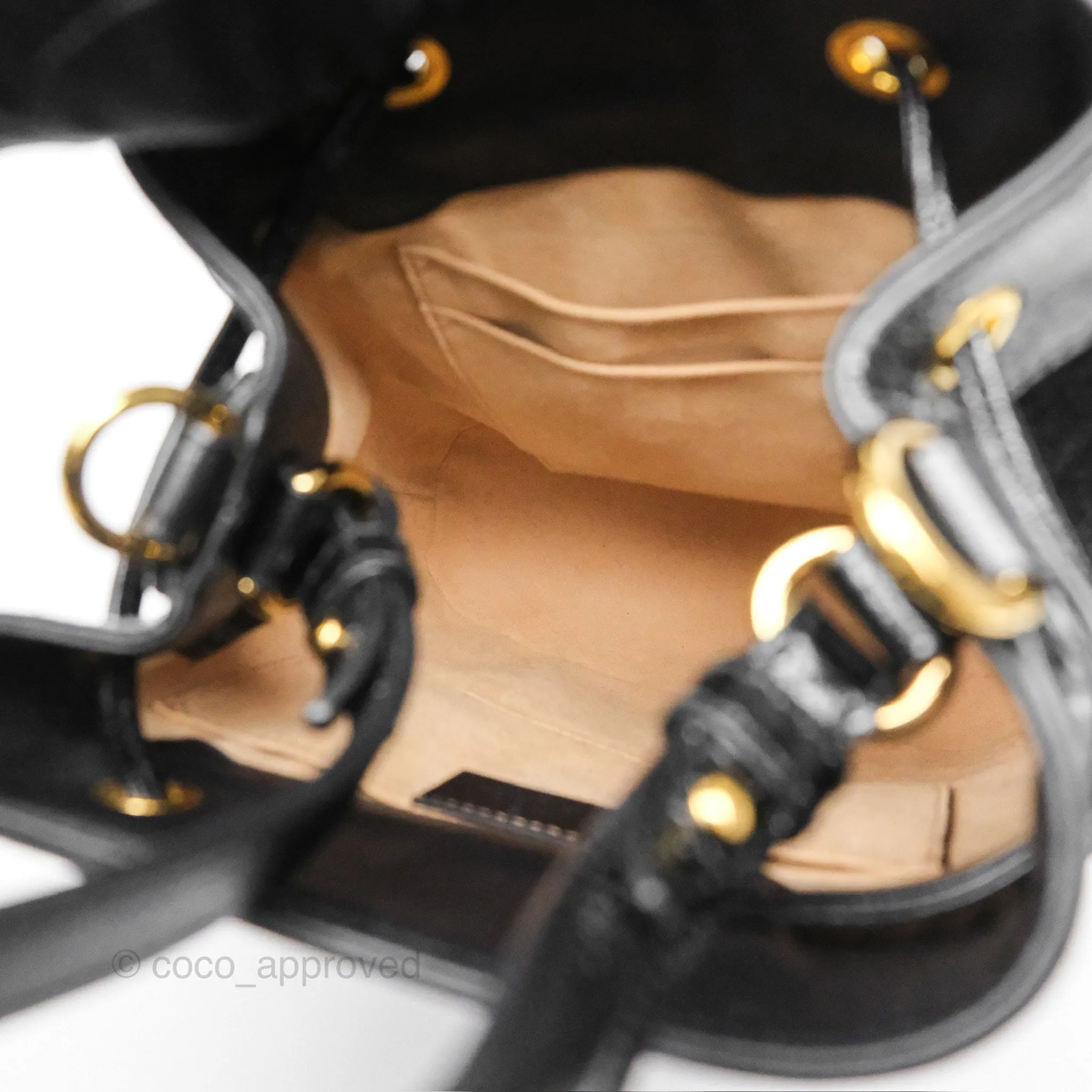 Gucci Small Ophidia Bucket Bag Black Suede