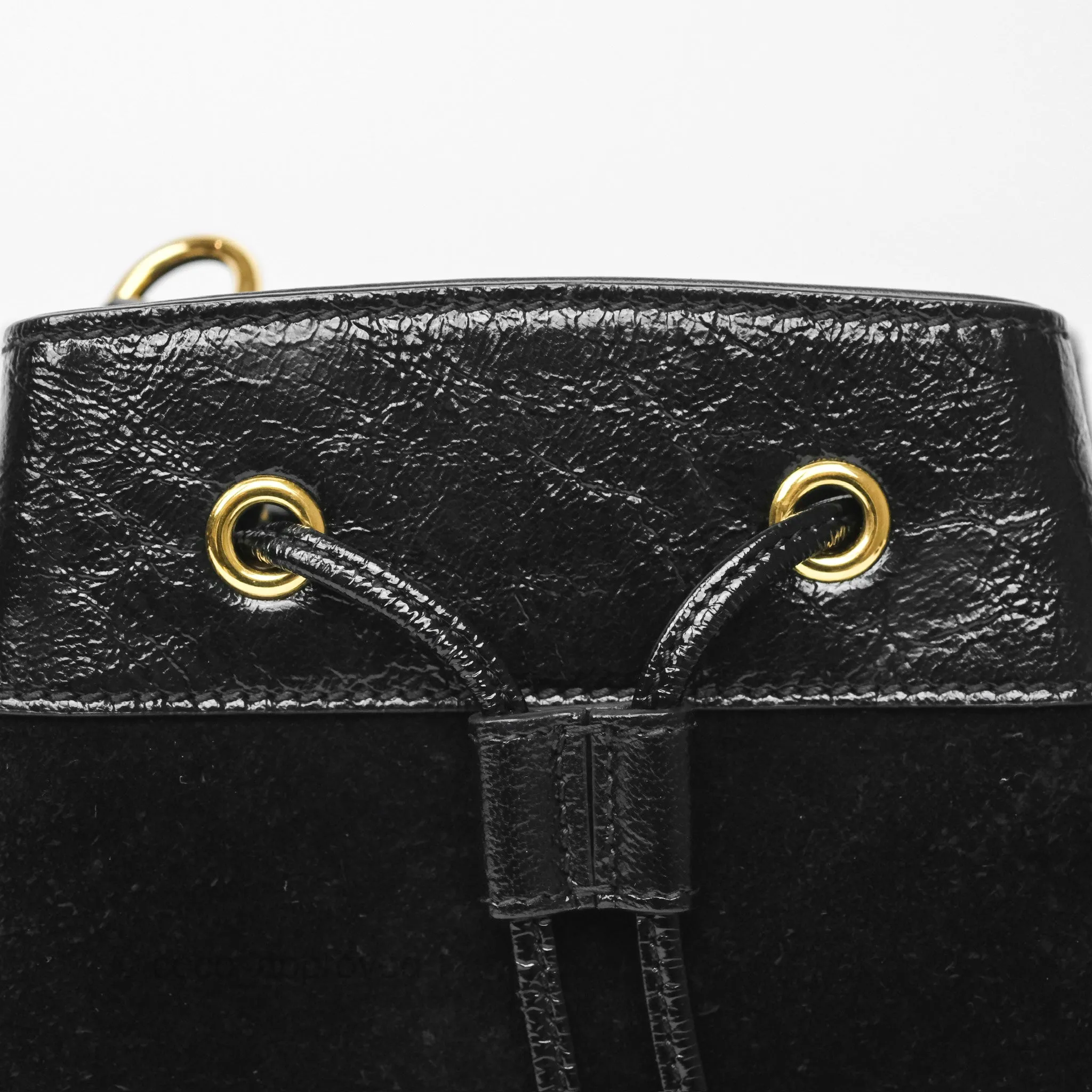 Gucci Small Ophidia Bucket Bag Black Suede