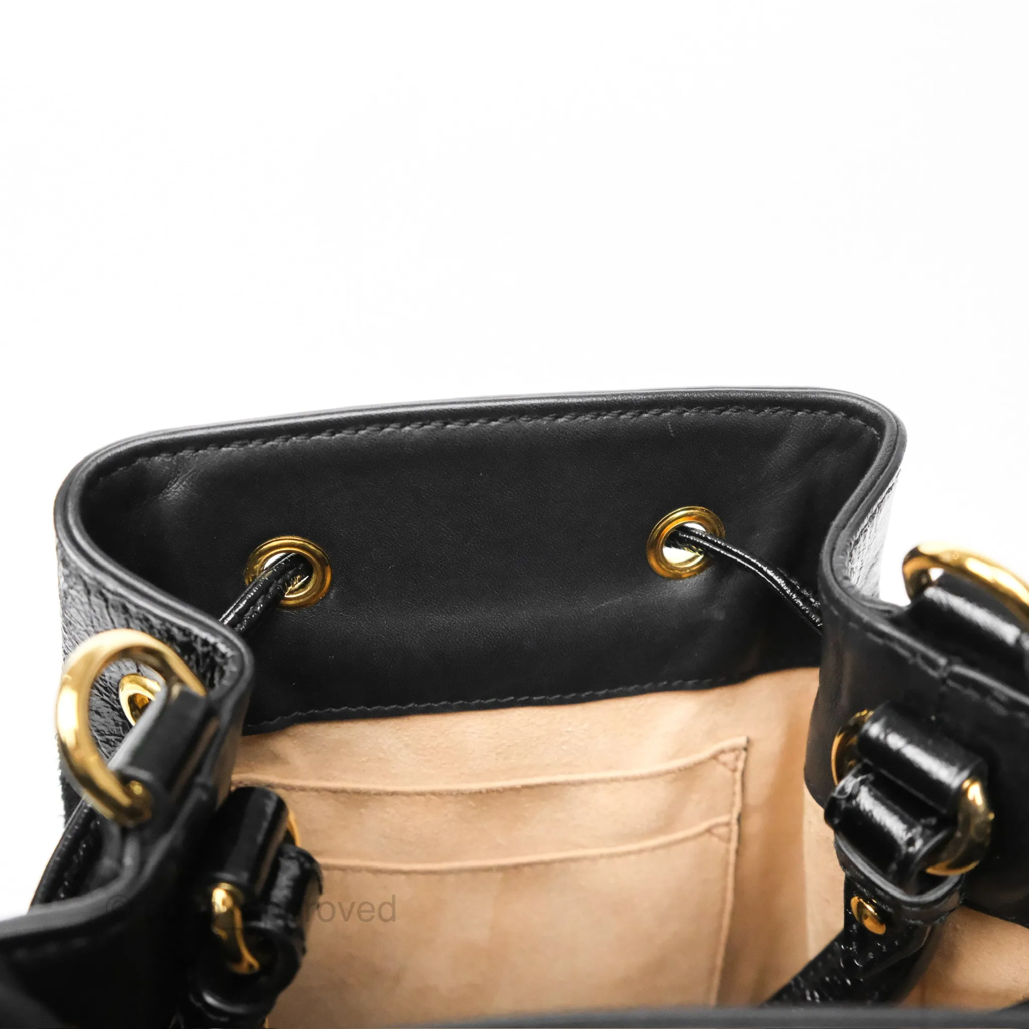 Gucci Small Ophidia Bucket Bag Black Suede