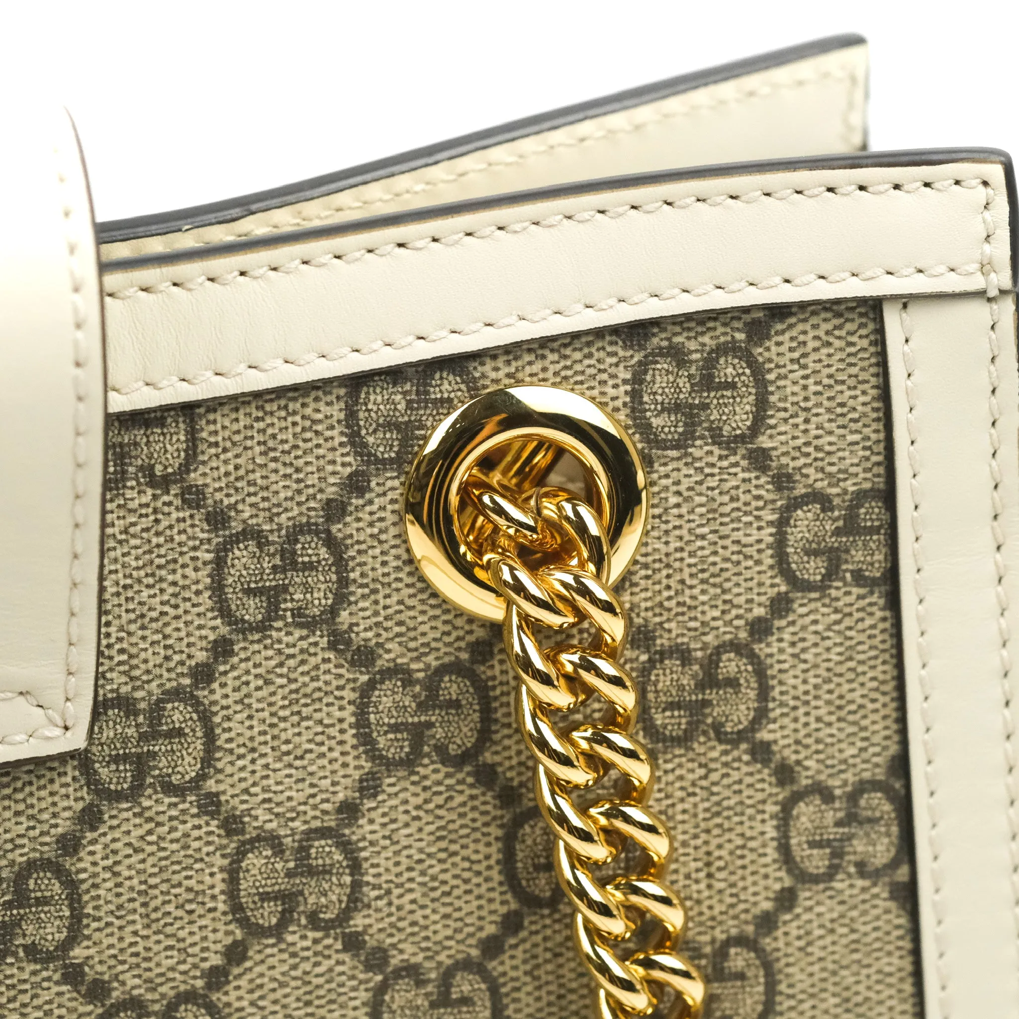 Gucci Small Padlock Shoulder Bag GG Supreme Canvas White